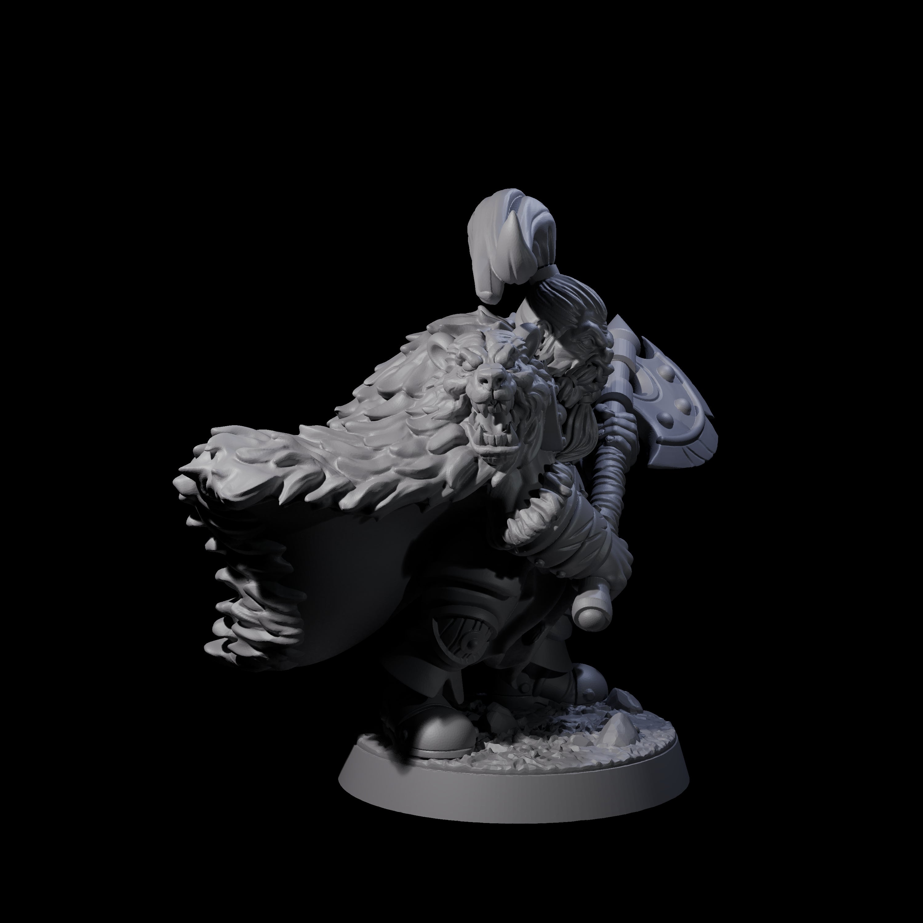 Grizzled Axe Fighter Miniature for Dungeons and Dragons, Pathfinder or other TTRPGs