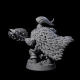 Grizzled Axe Fighter Miniature for Dungeons and Dragons, Pathfinder or other TTRPGs