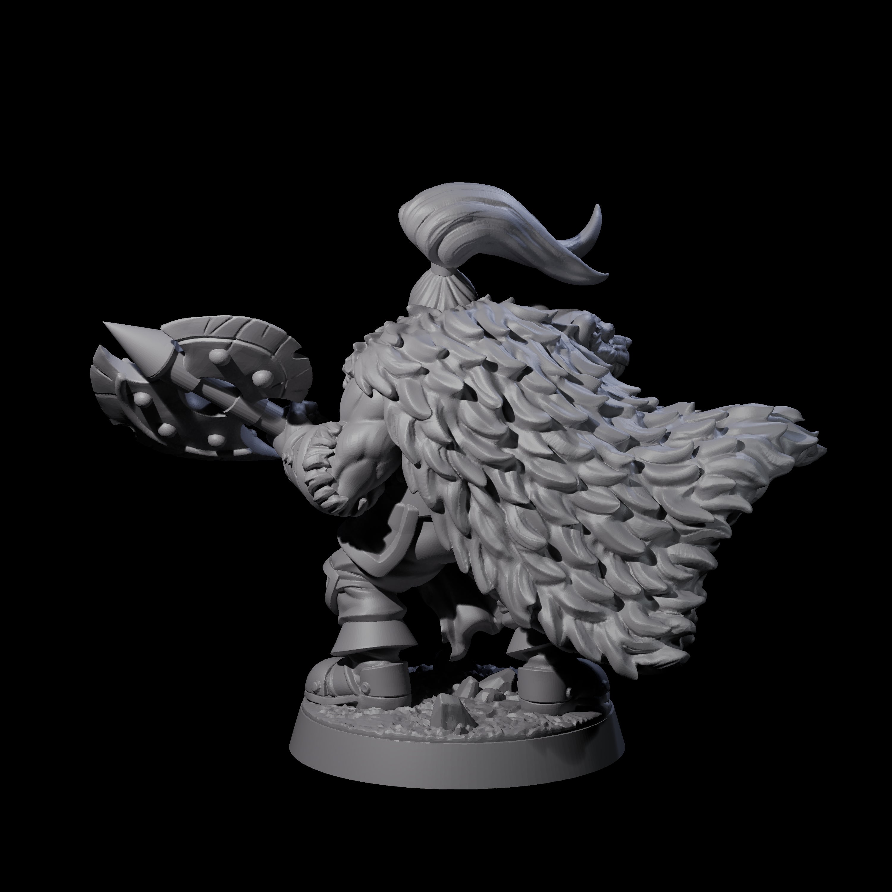 Grizzled Axe Fighter Miniature for Dungeons and Dragons, Pathfinder or other TTRPGs