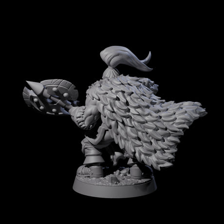 Grizzled Axe Fighter Miniature for Dungeons and Dragons, Pathfinder or other TTRPGs