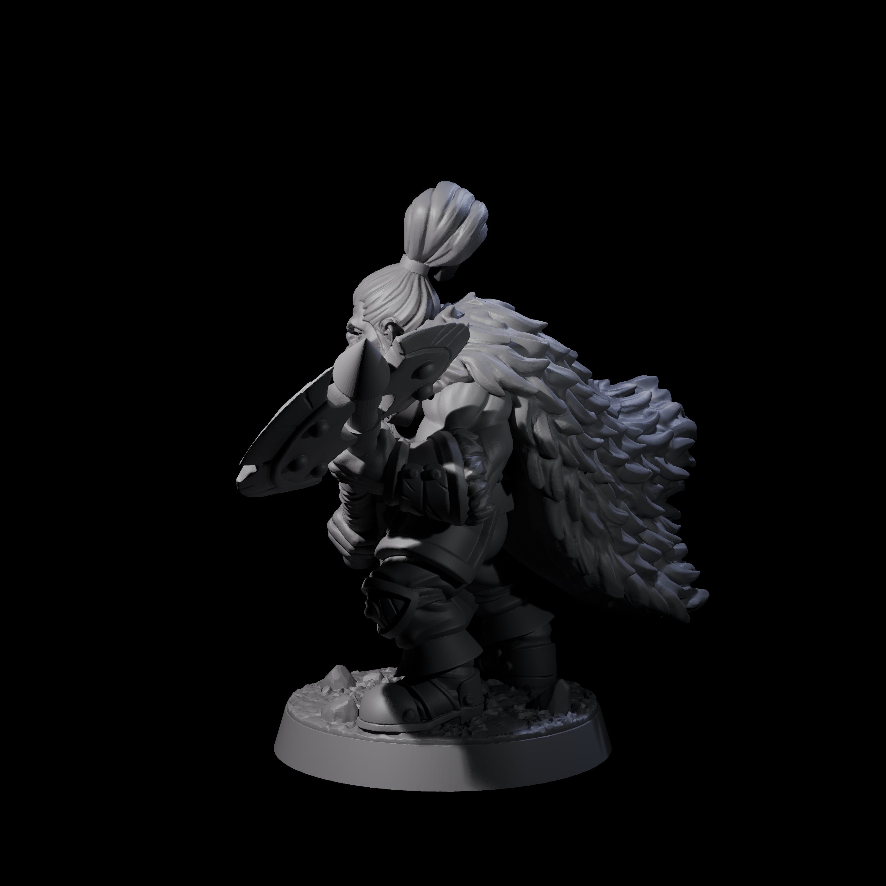 Grizzled Axe Fighter Miniature for Dungeons and Dragons, Pathfinder or other TTRPGs