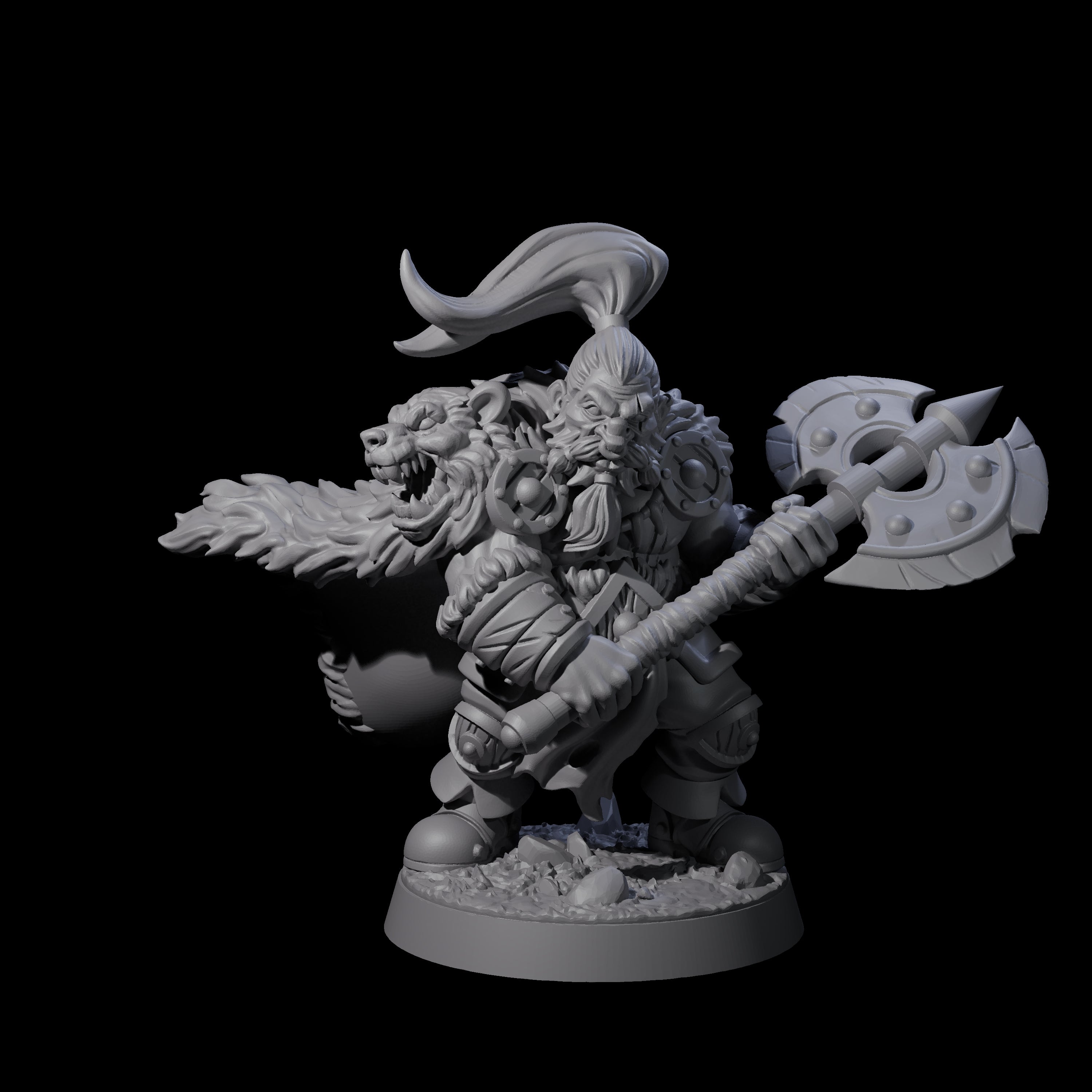 Grizzled Axe Fighter Miniature for Dungeons and Dragons, Pathfinder or other TTRPGs