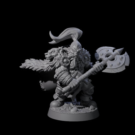 Grizzled Axe Fighter Miniature for Dungeons and Dragons, Pathfinder or other TTRPGs