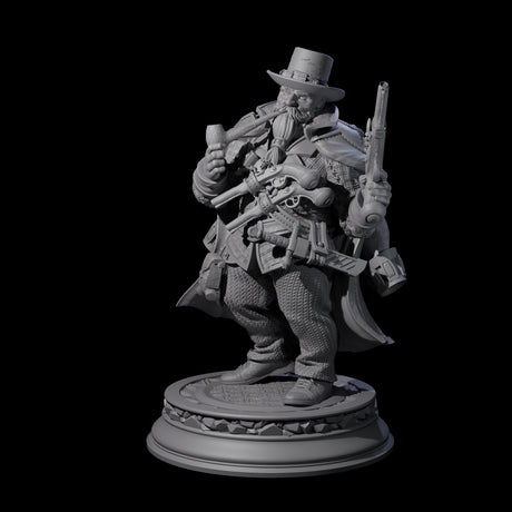 Grizzled Dwarf Gunslinger Miniature for Dungeons and Dragons, Pathfinder or other TTRPGs