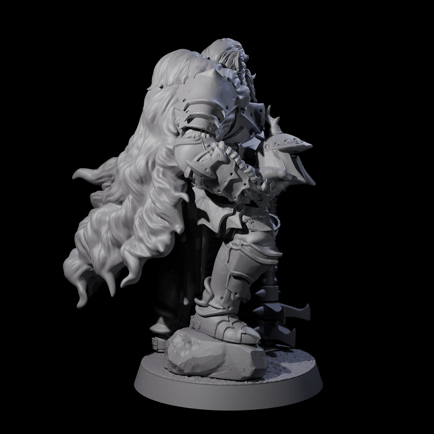 Grizzled Orc Sergeant Miniature for Dungeons and Dragons, Pathfinder or other TTRPGs