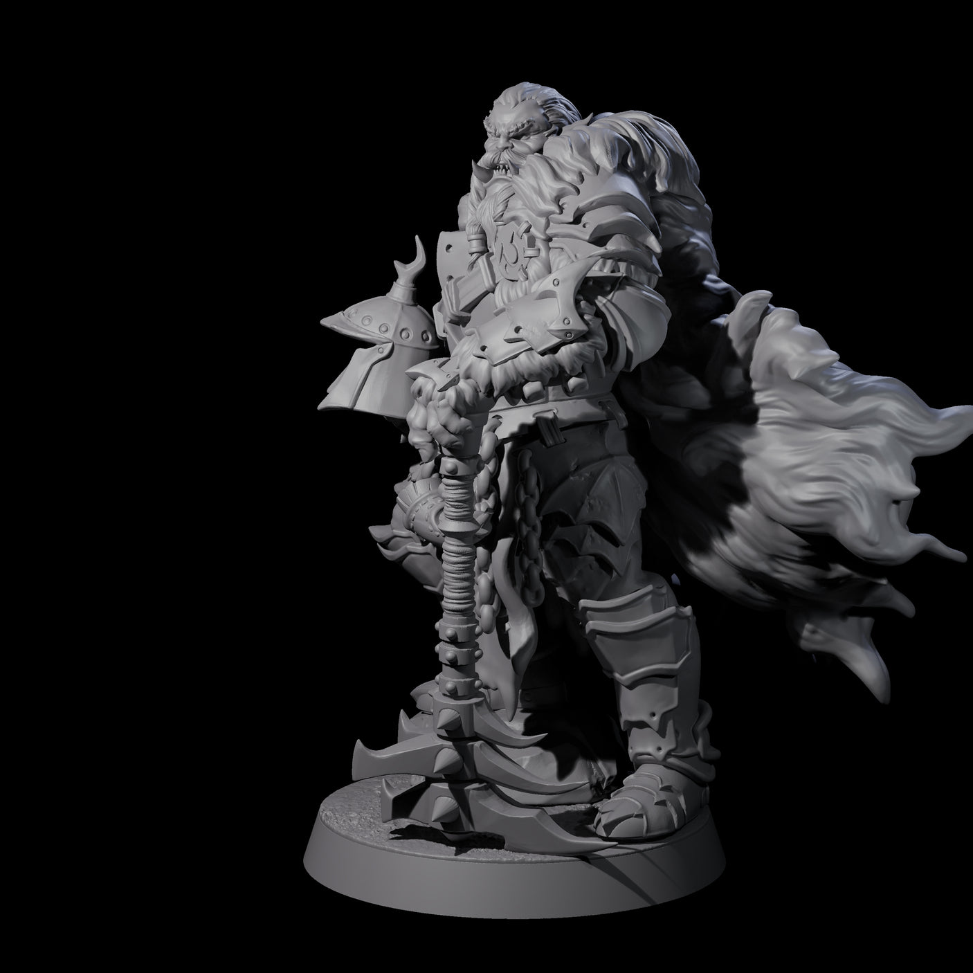 Grizzled Orc Sergeant Miniature for Dungeons and Dragons, Pathfinder or other TTRPGs