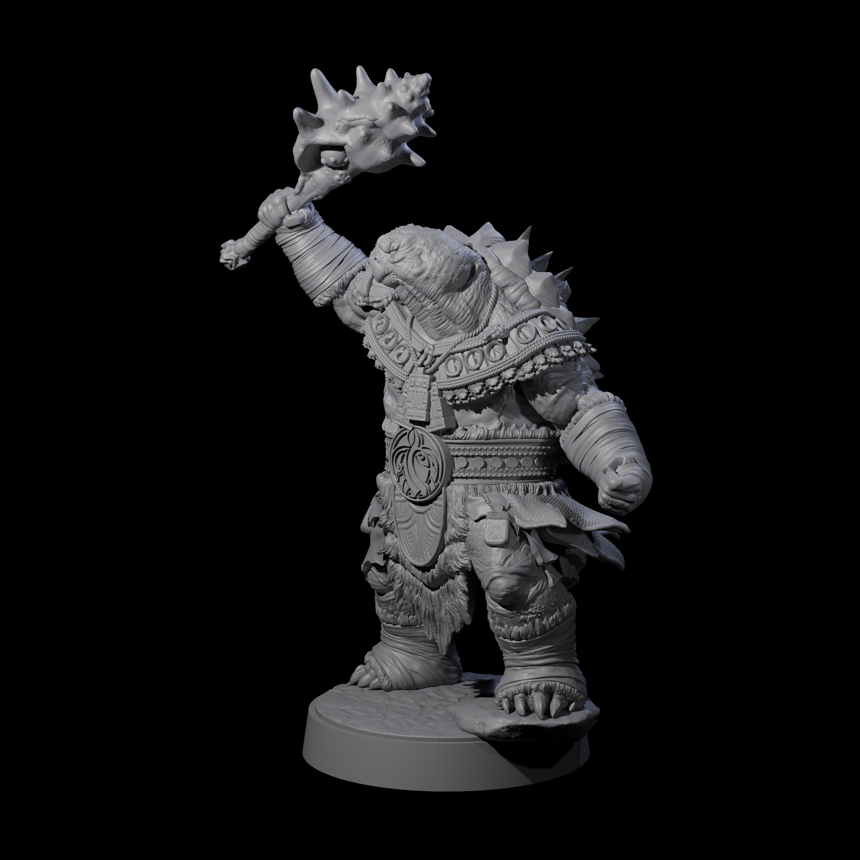 Grizzled Tortle Chief Miniature for Dungeons and Dragons, Pathfinder or other TTRPGs