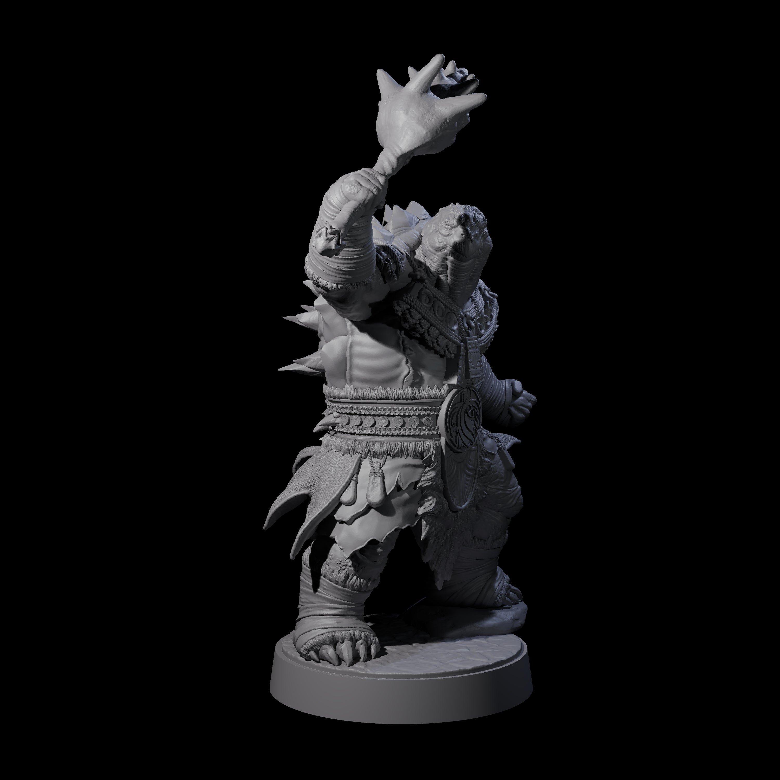 Grizzled Tortle Chief Miniature for Dungeons and Dragons, Pathfinder or other TTRPGs