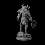 Grizzly Minotaur Warrior A Miniature for Dungeons and Dragons, Pathfinder or other TTRPGs