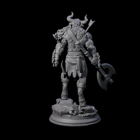 Grizzly Minotaur Warrior A Miniature for Dungeons and Dragons, Pathfinder or other TTRPGs