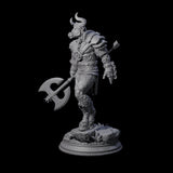 Grizzly Minotaur Warrior A Miniature for Dungeons and Dragons, Pathfinder or other TTRPGs