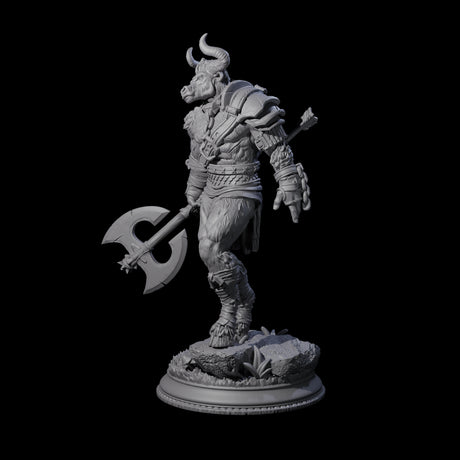 Grizzly Minotaur Warrior A Miniature for Dungeons and Dragons, Pathfinder or other TTRPGs