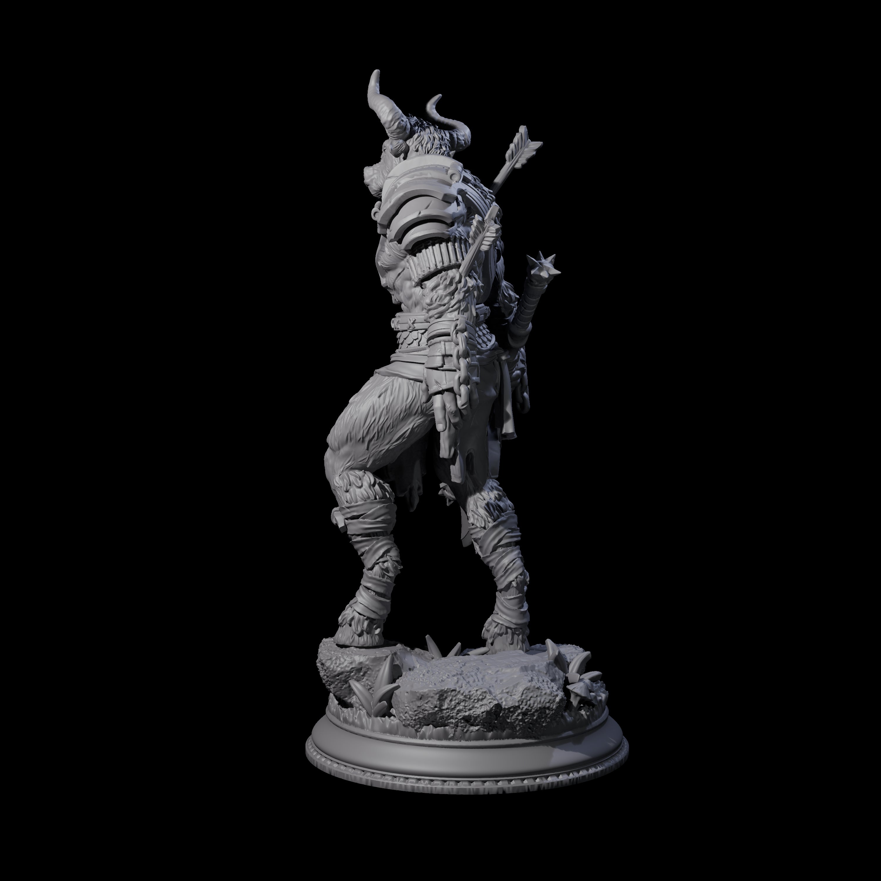 Grizzly Minotaur Warrior A Miniature for Dungeons and Dragons, Pathfinder or other TTRPGs