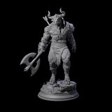 Grizzly Minotaur Warrior A Miniature for Dungeons and Dragons, Pathfinder or other TTRPGs