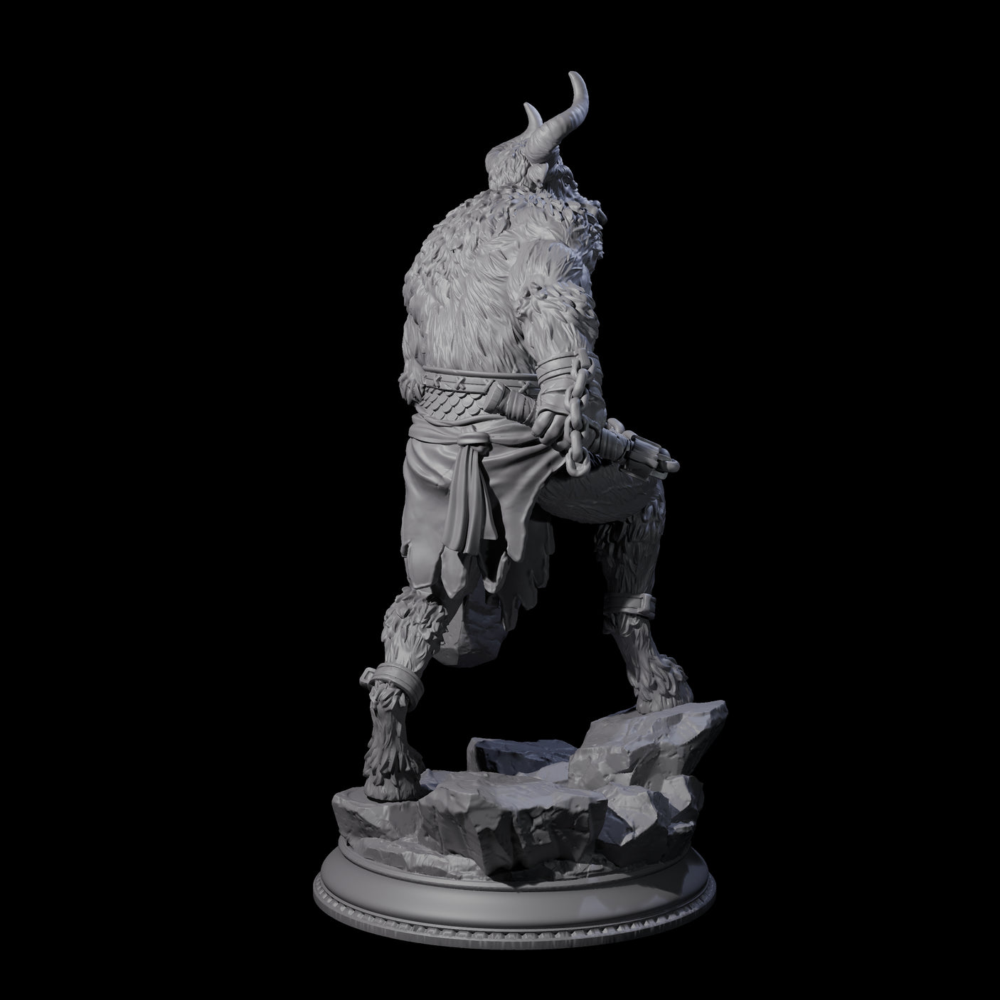 Grizzly Minotaur Warrior B Miniature for Dungeons and Dragons, Pathfinder or other TTRPGs