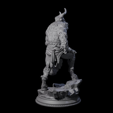 Grizzly Minotaur Warrior B Miniature for Dungeons and Dragons, Pathfinder or other TTRPGs