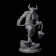 Grizzly Minotaur Warrior B Miniature for Dungeons and Dragons, Pathfinder or other TTRPGs