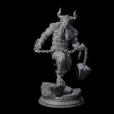 Grizzly Minotaur Warrior B Miniature for Dungeons and Dragons, Pathfinder or other TTRPGs