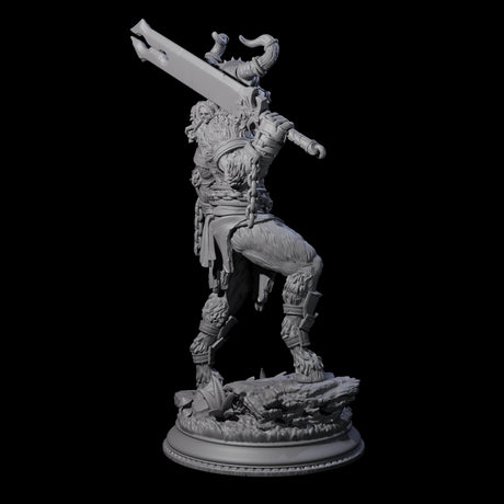 Grizzly Minotaur Warrior C Miniature for Dungeons and Dragons, Pathfinder or other TTRPGs
