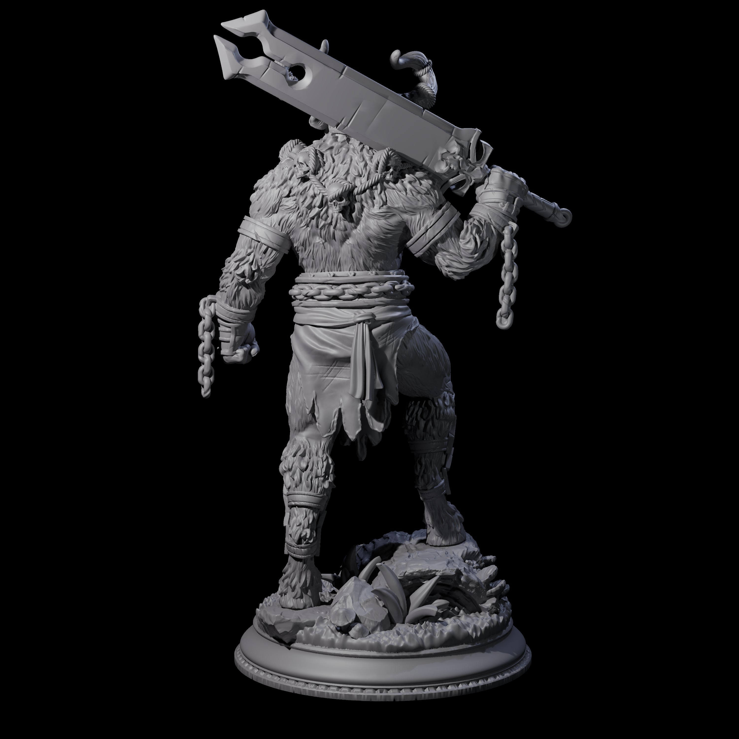 Grizzly Minotaur Warrior C Miniature for Dungeons and Dragons, Pathfinder or other TTRPGs