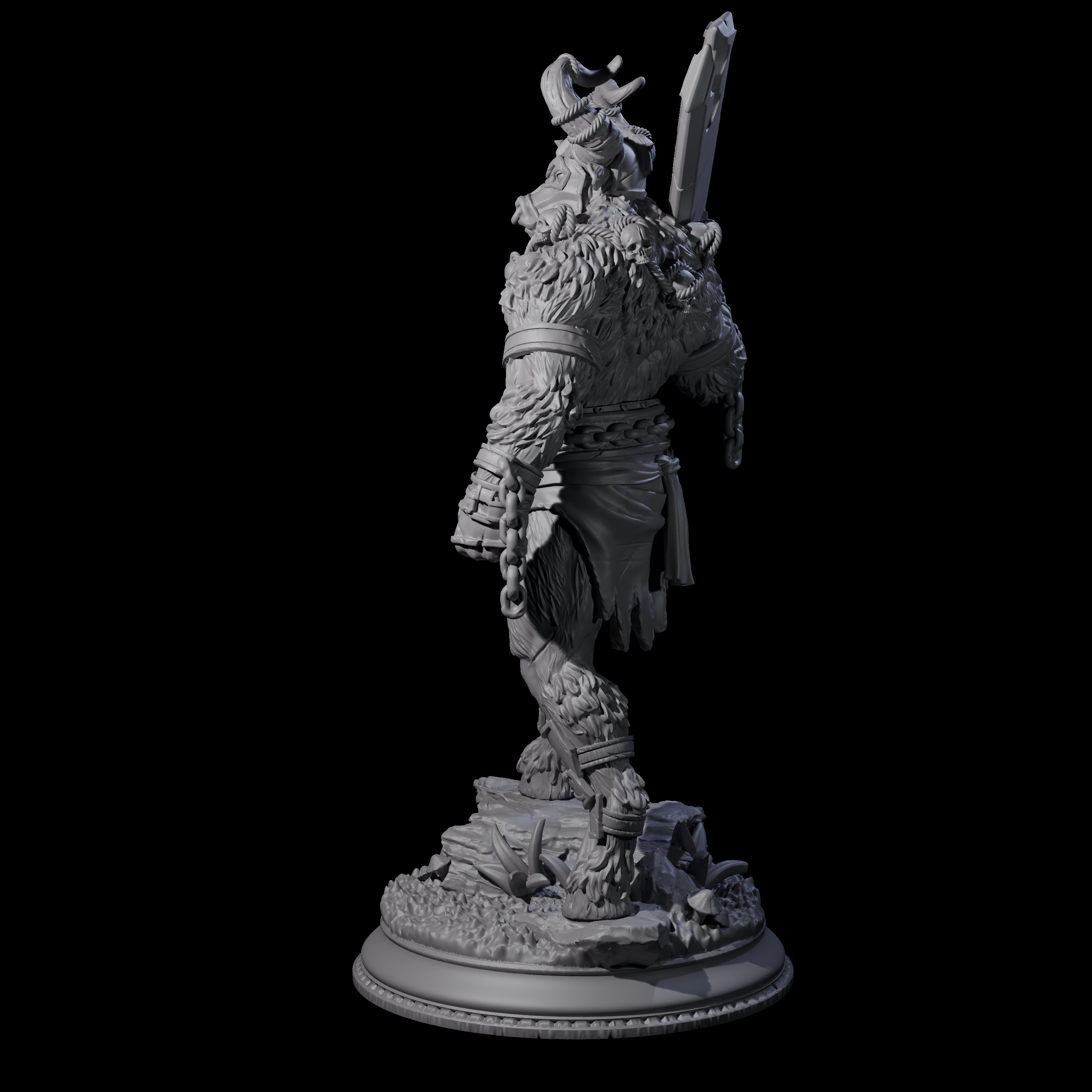 Grizzly Minotaur Warrior C Miniature for Dungeons and Dragons, Pathfinder or other TTRPGs