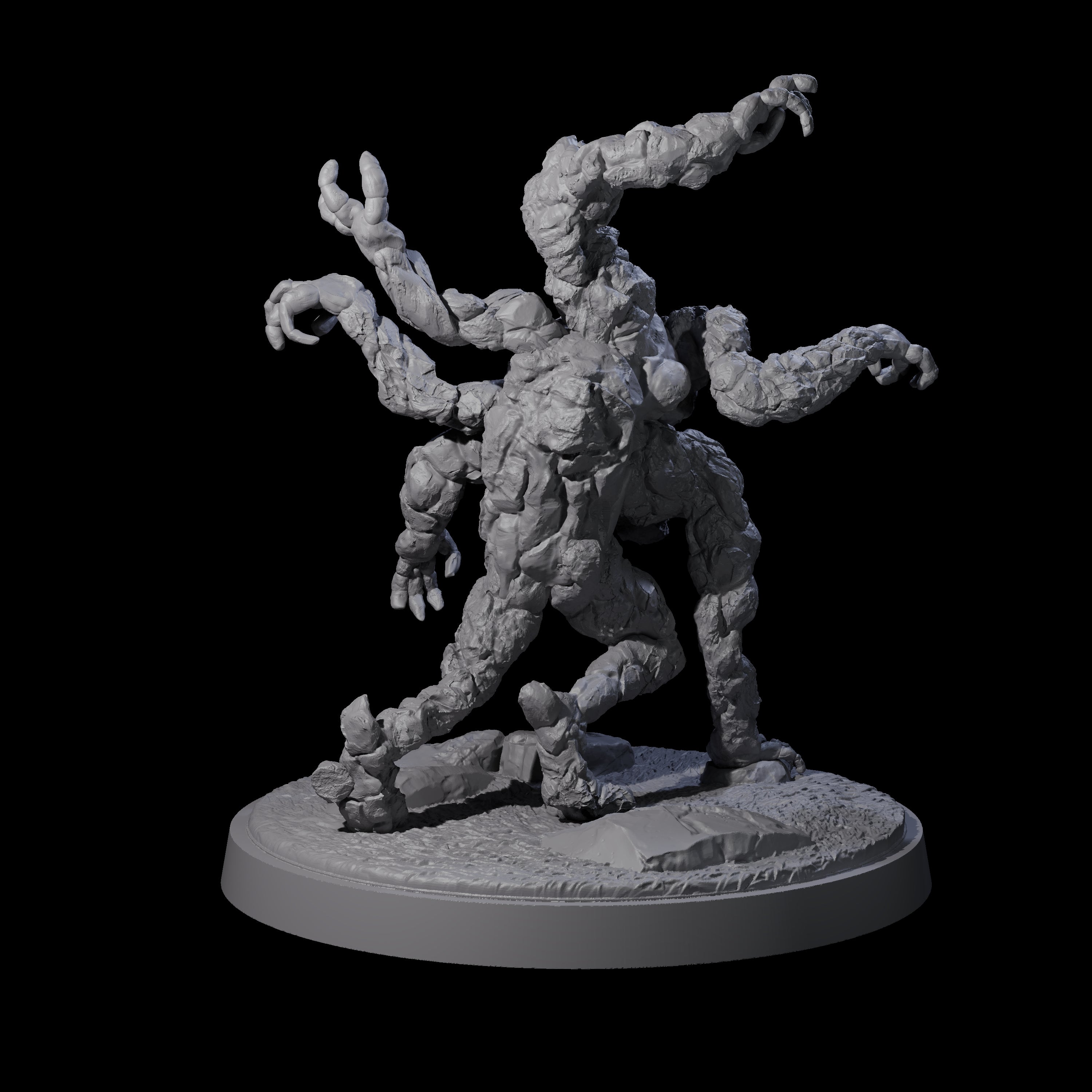 Grotesque Earth Elemental Miniature for Dungeons and Dragons, Pathfinder or other TTRPGs