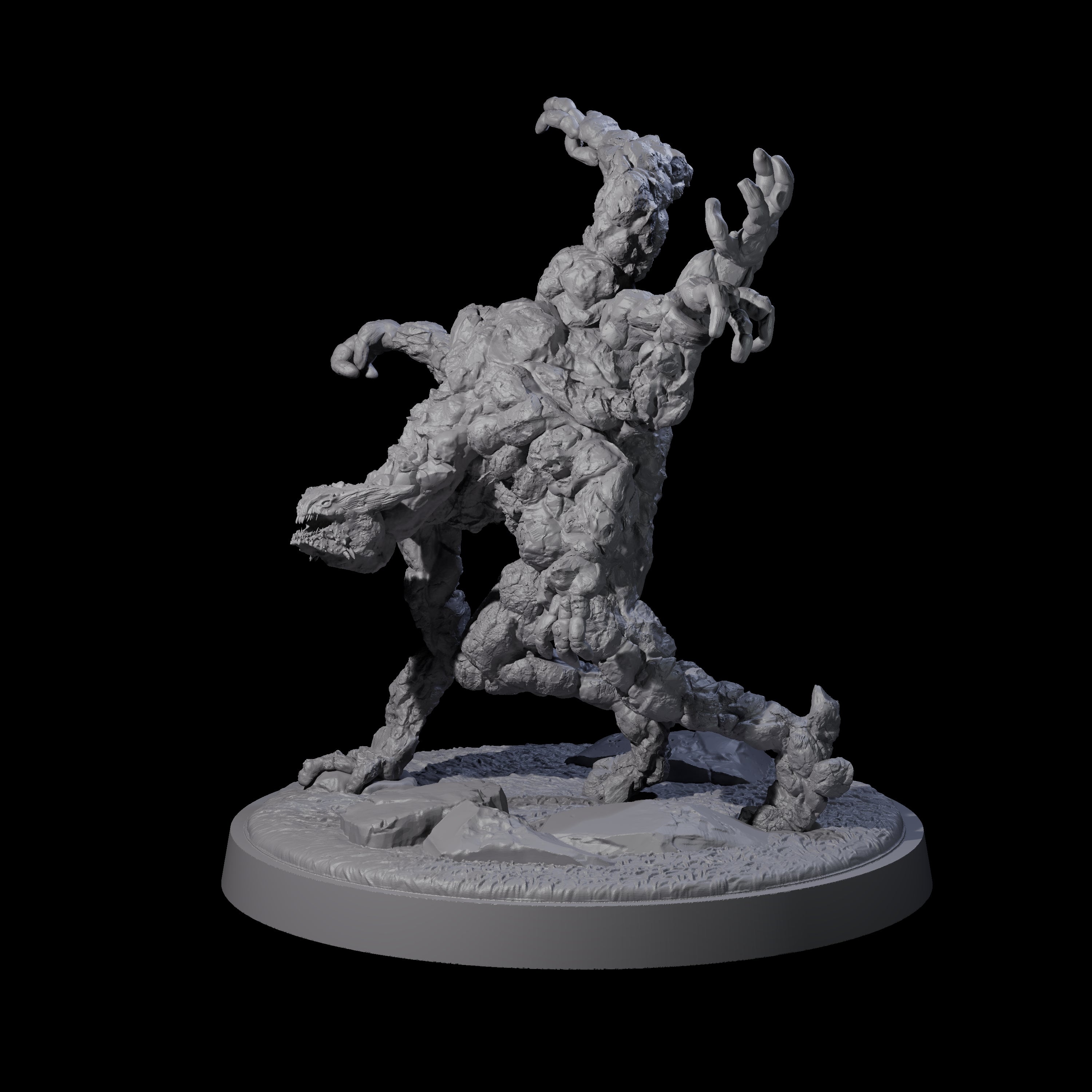 Grotesque Earth Elemental Miniature for Dungeons and Dragons, Pathfinder or other TTRPGs