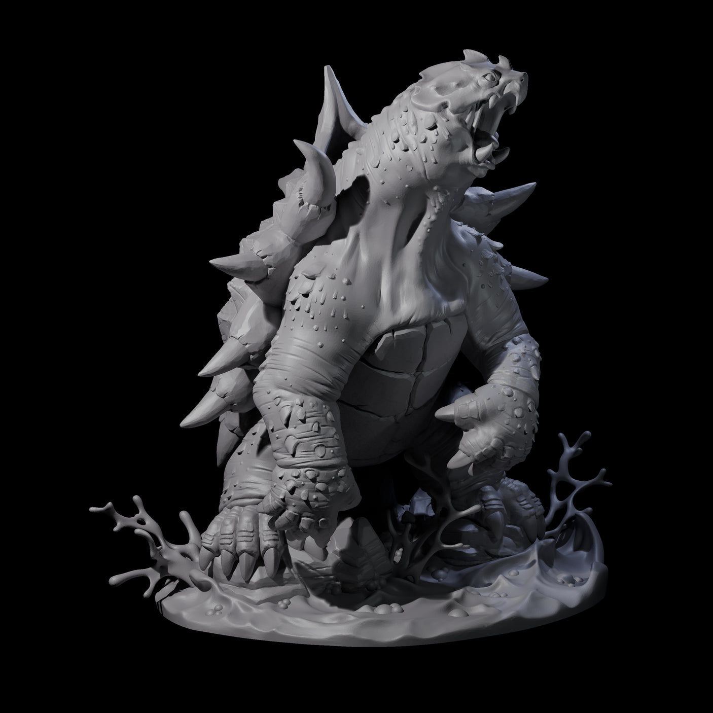 Grouchy Snapping Turtle Miniature for Dungeons and Dragons, Pathfinder or other TTRPGs