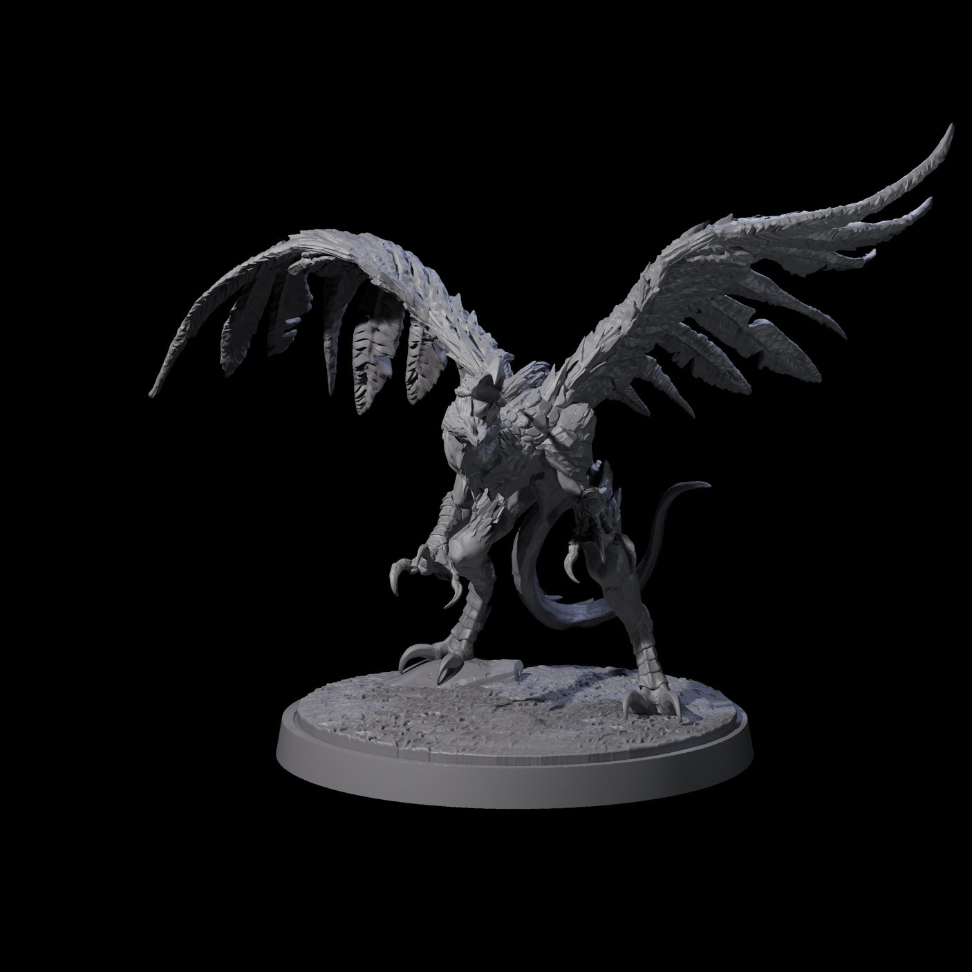 Grounded Angry Vrock A Miniature for Dungeons and Dragons, Pathfinder or other TTRPGs