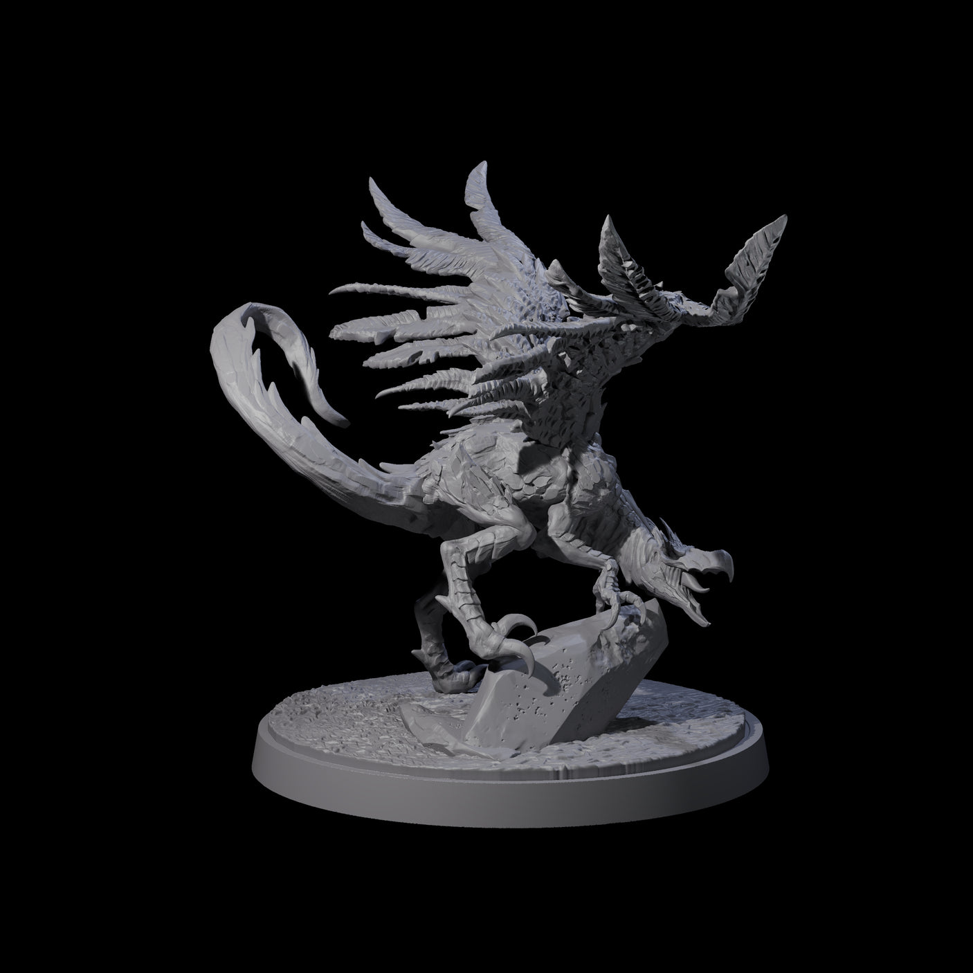 Grounded Angry Vrock B Miniature for Dungeons and Dragons, Pathfinder or other TTRPGs