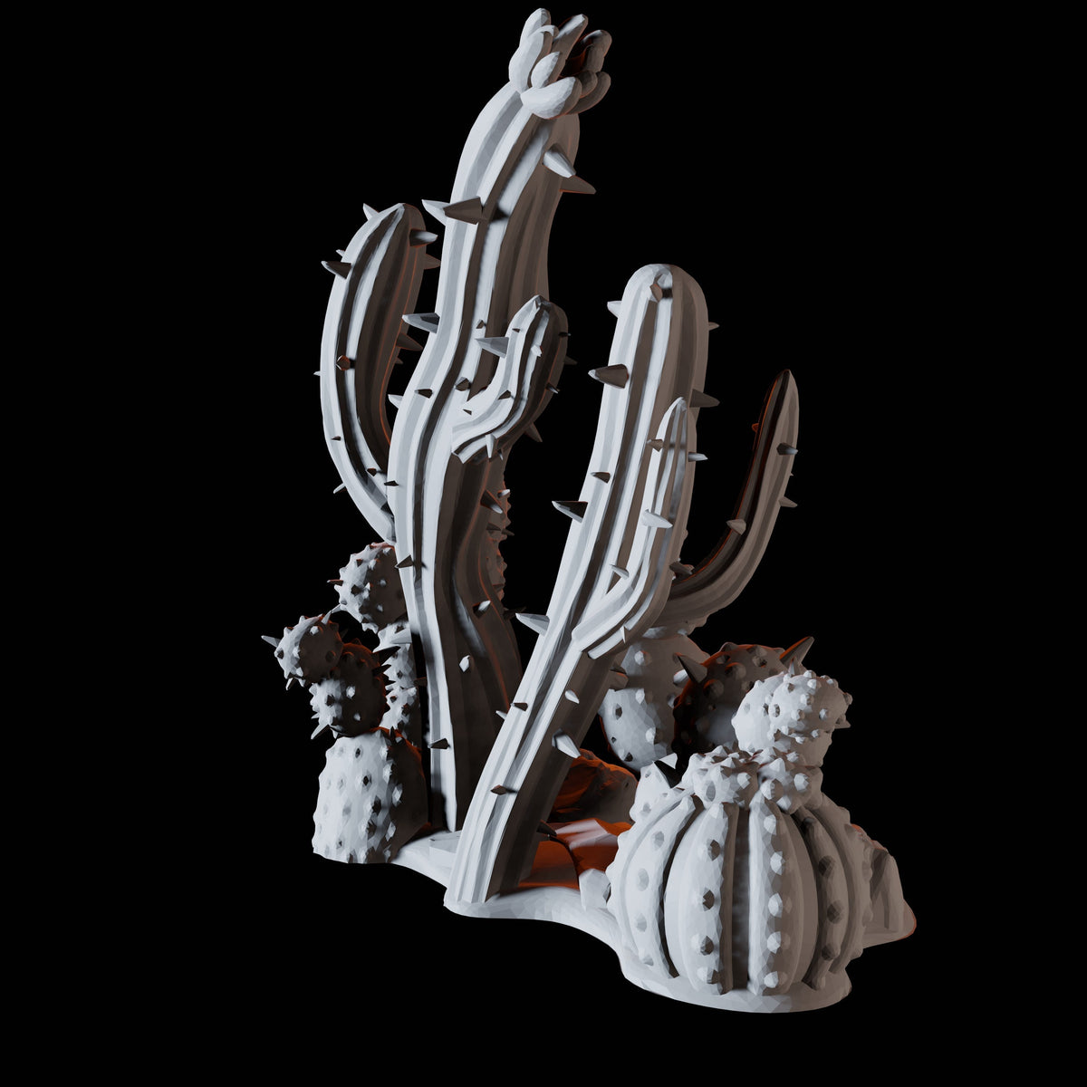 Group of Cacti Miniature for Dungeons and Dragons, Pathfinder or other TTRPGs