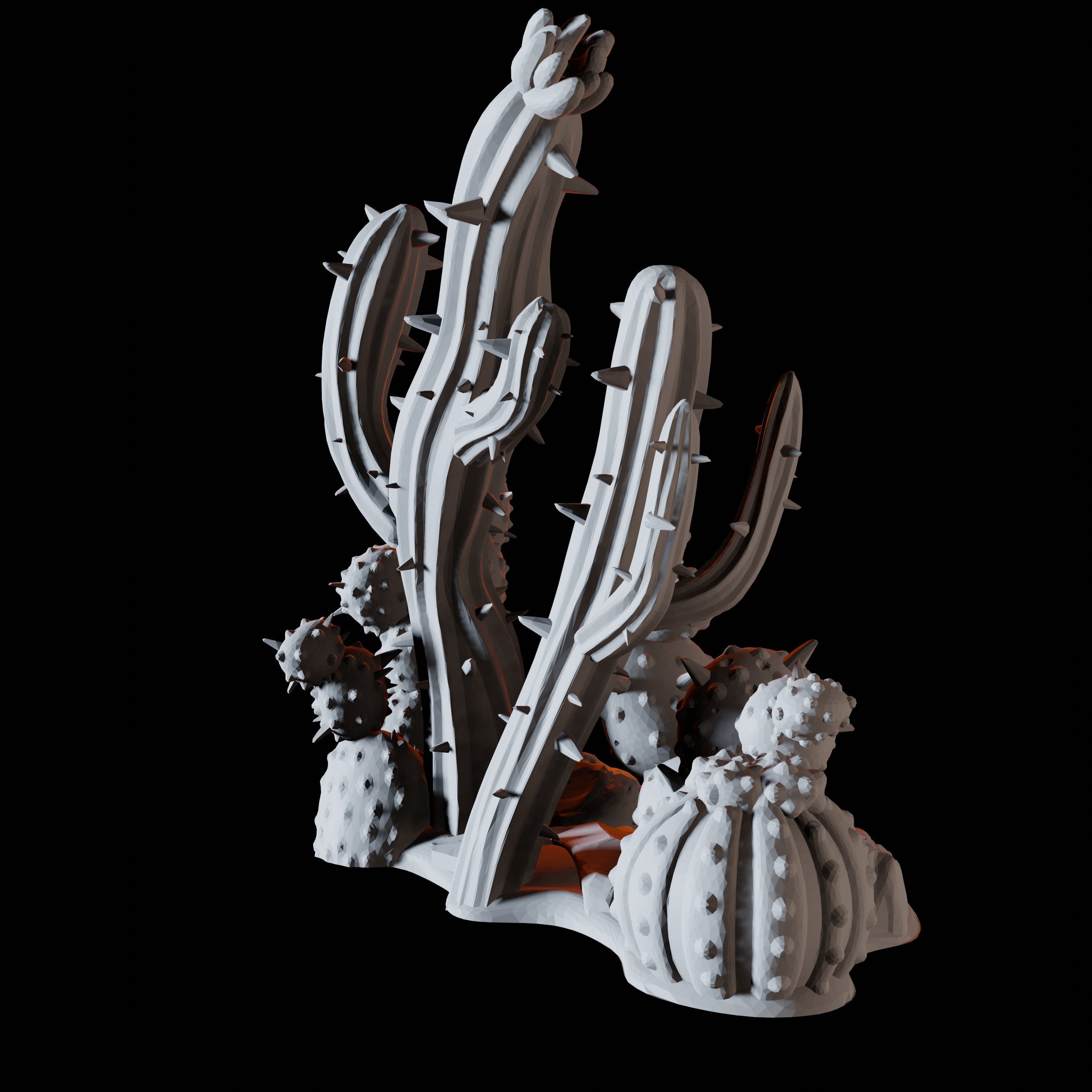 Group of Cacti - Desert Scatter Terrain Miniature for Dungeons and Dragons - Myth Forged