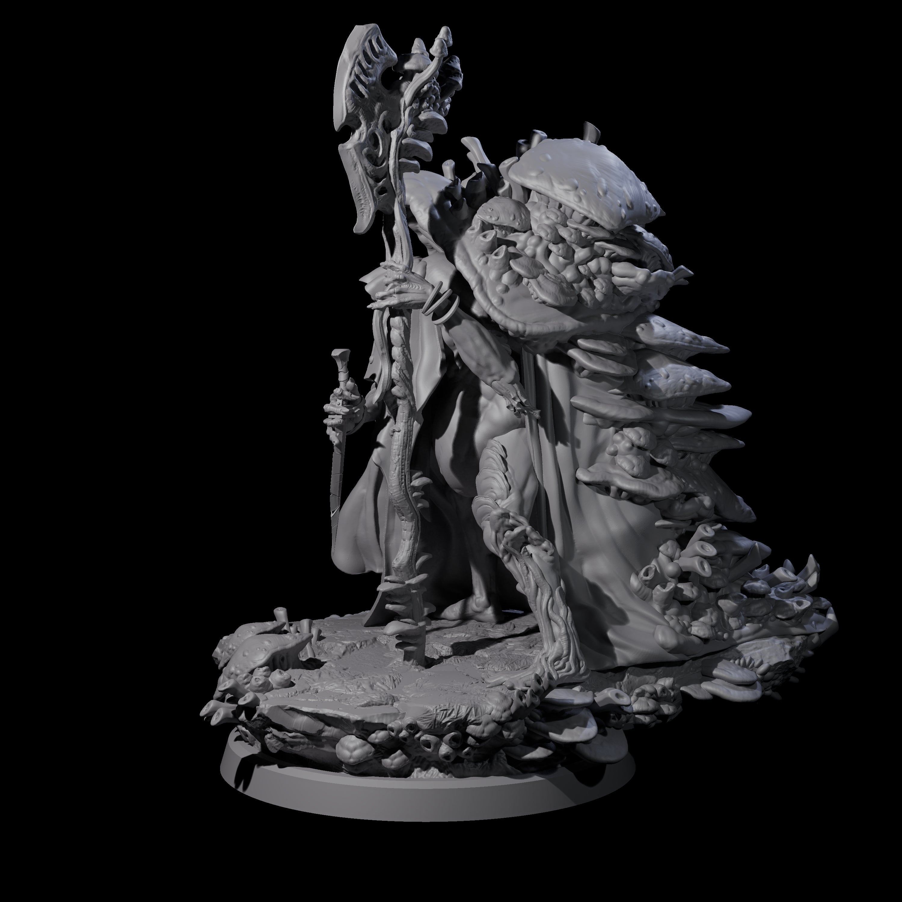 Growing Fungus Cultist A Miniature for Dungeons and Dragons, Pathfinder or other TTRPGs