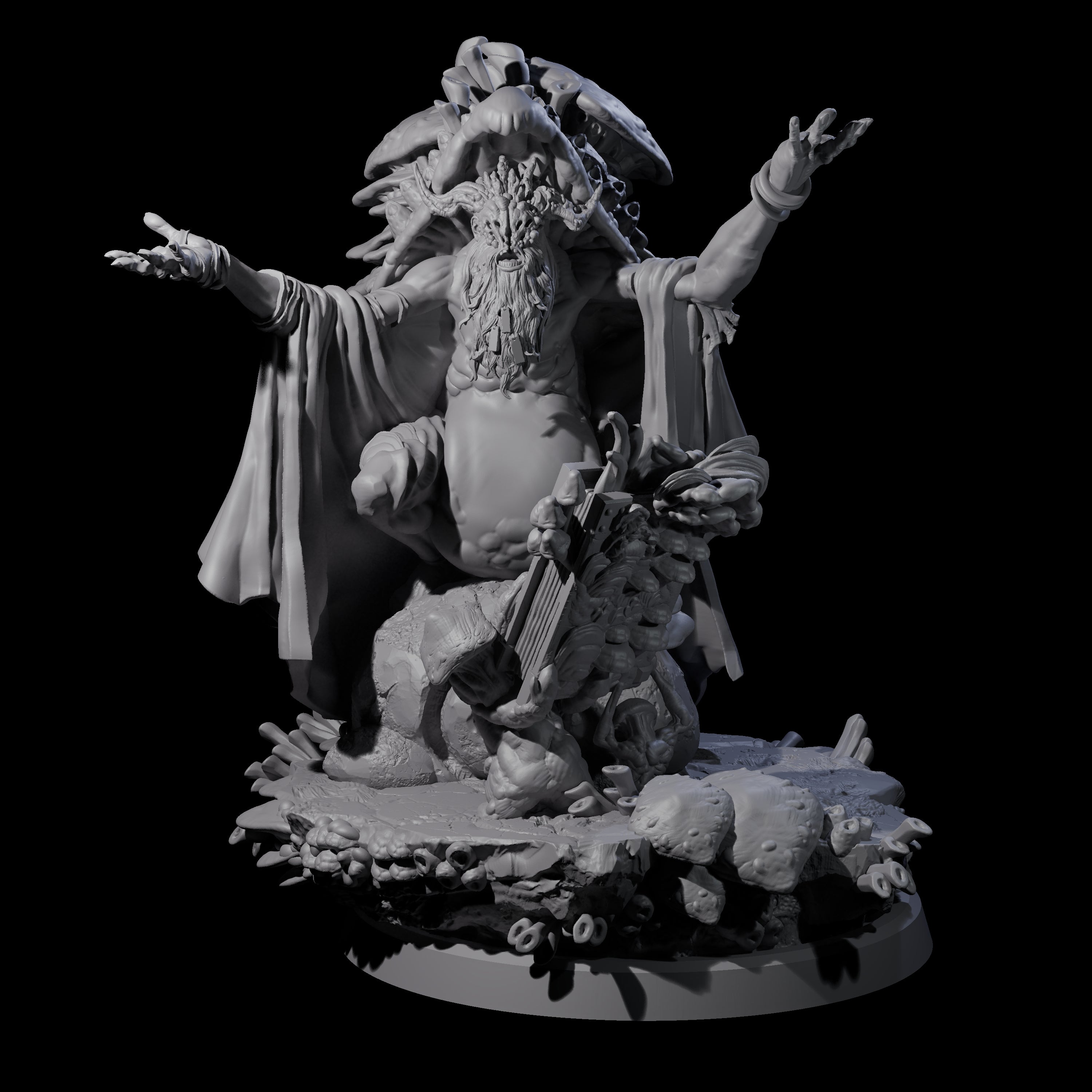 Growing Fungus Cultist B Miniature for Dungeons and Dragons, Pathfinder or other TTRPGs