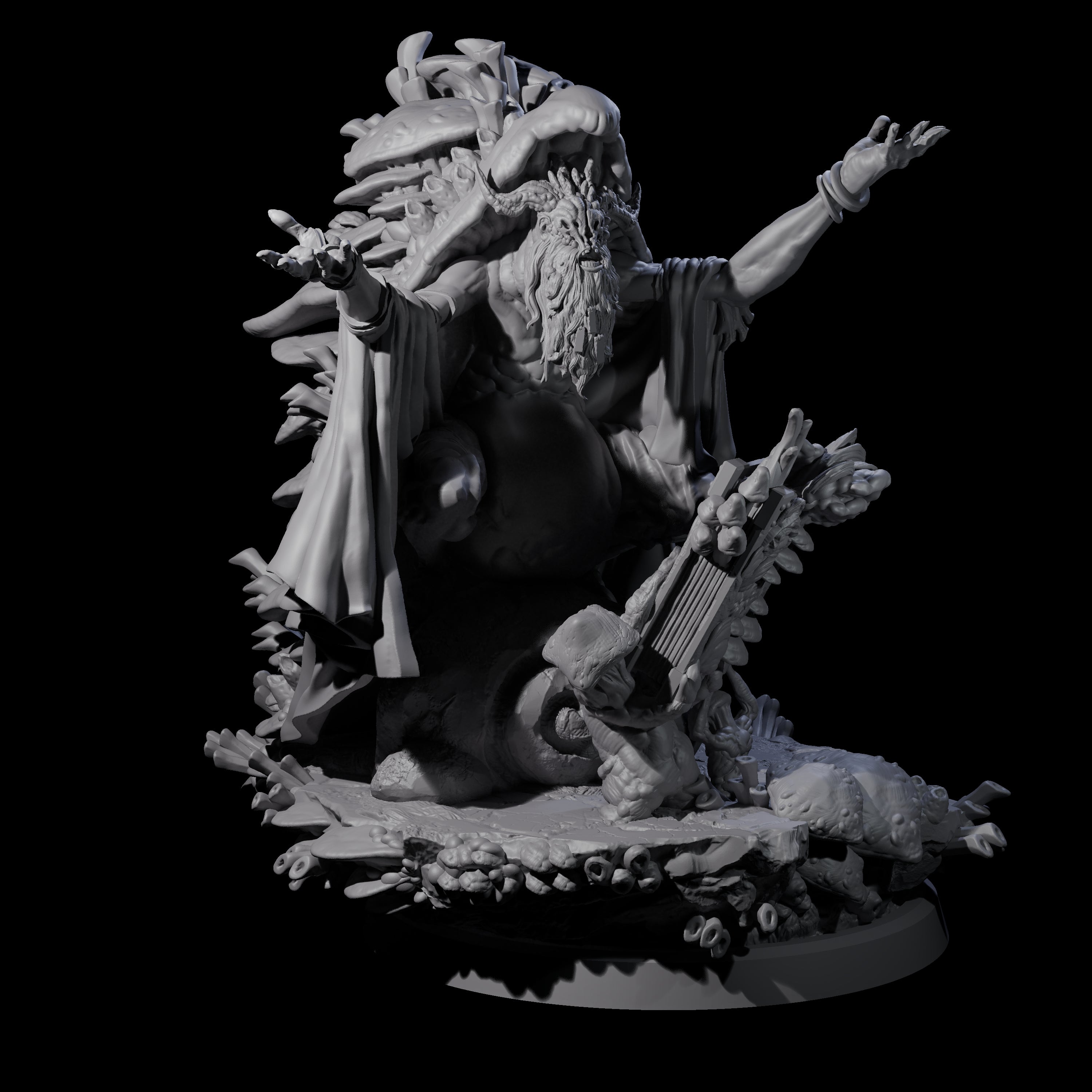 Growing Fungus Cultist B Miniature for Dungeons and Dragons, Pathfinder or other TTRPGs