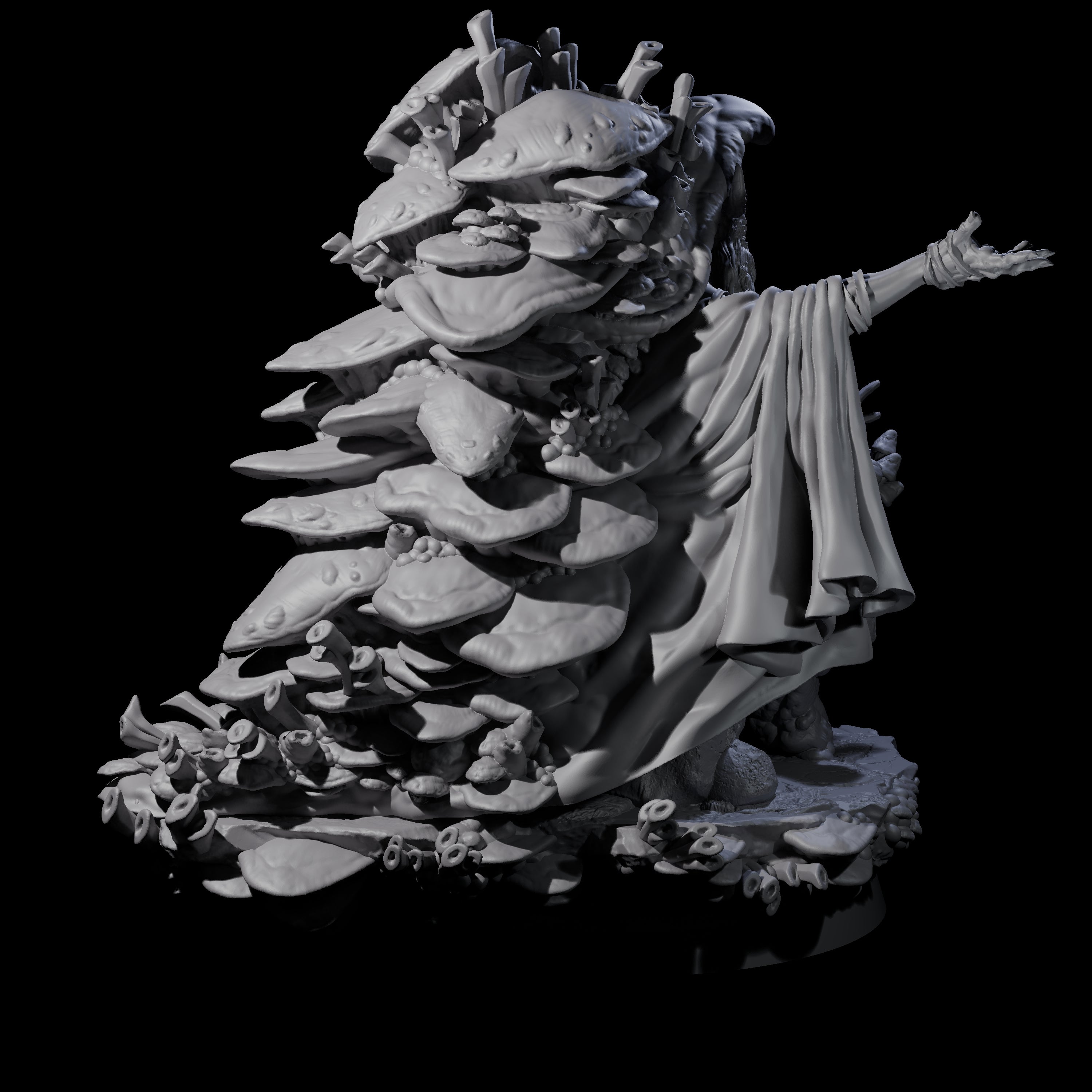 Growing Fungus Cultist B Miniature for Dungeons and Dragons, Pathfinder or other TTRPGs