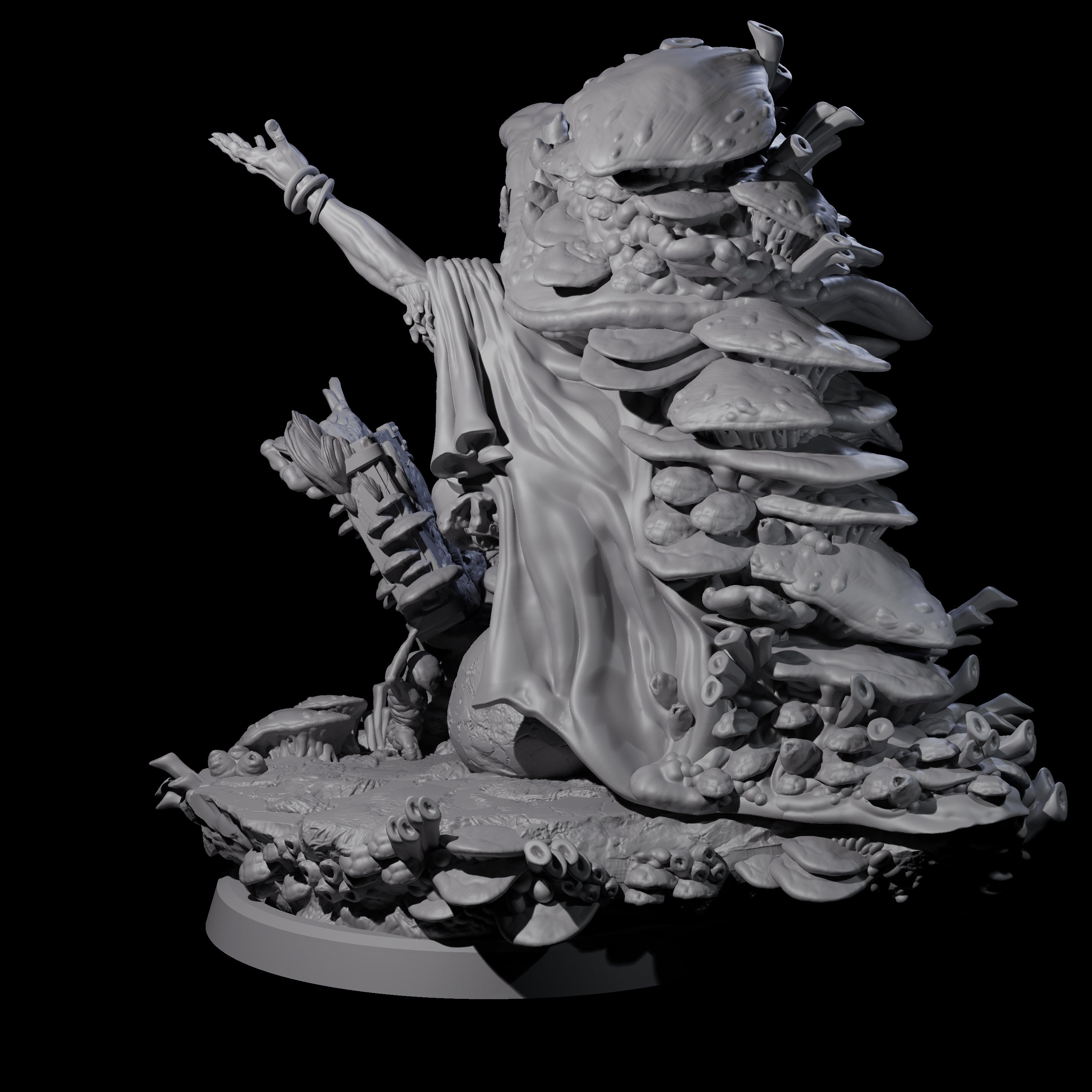 Growing Fungus Cultist B Miniature for Dungeons and Dragons, Pathfinder or other TTRPGs