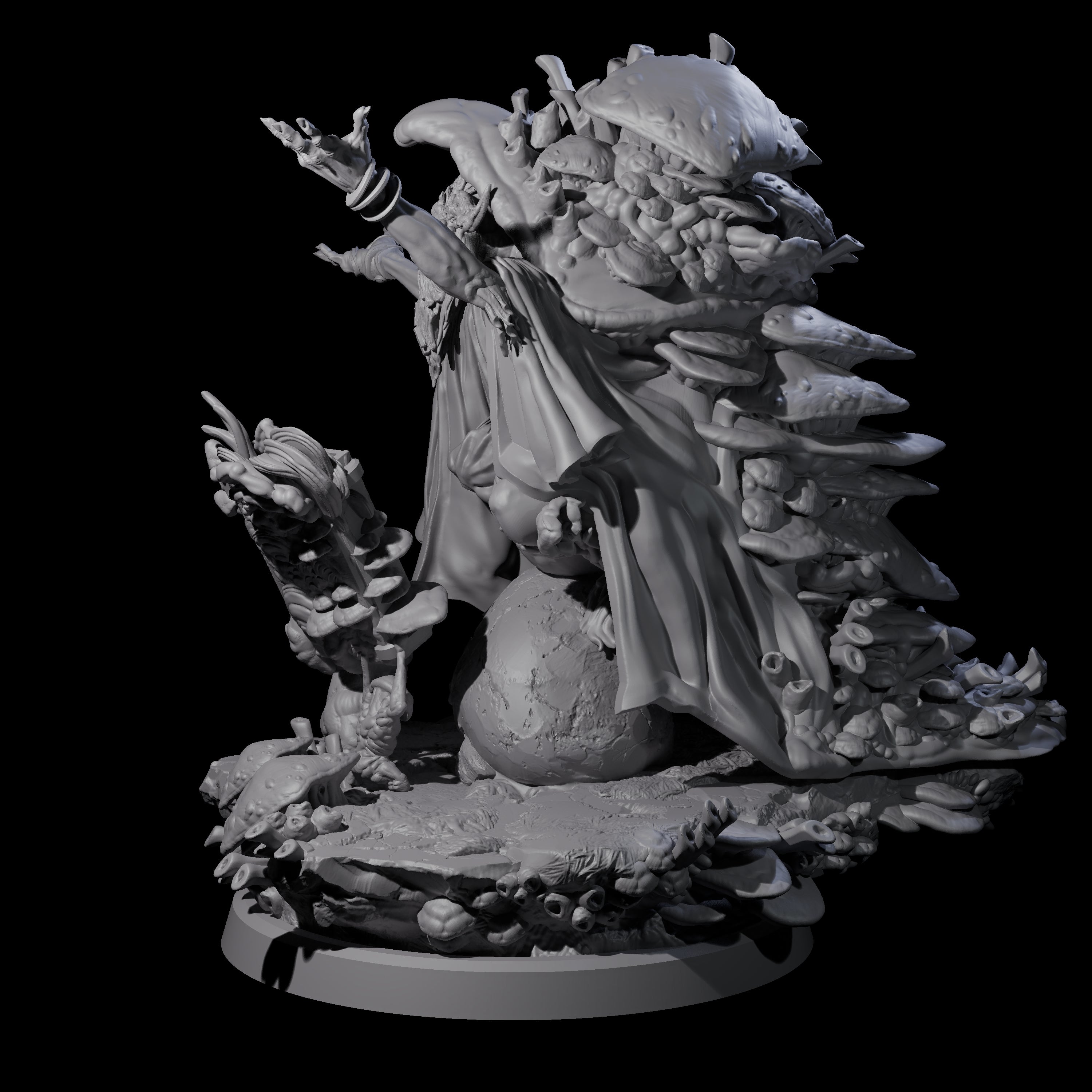 Growing Fungus Cultist B Miniature for Dungeons and Dragons, Pathfinder or other TTRPGs