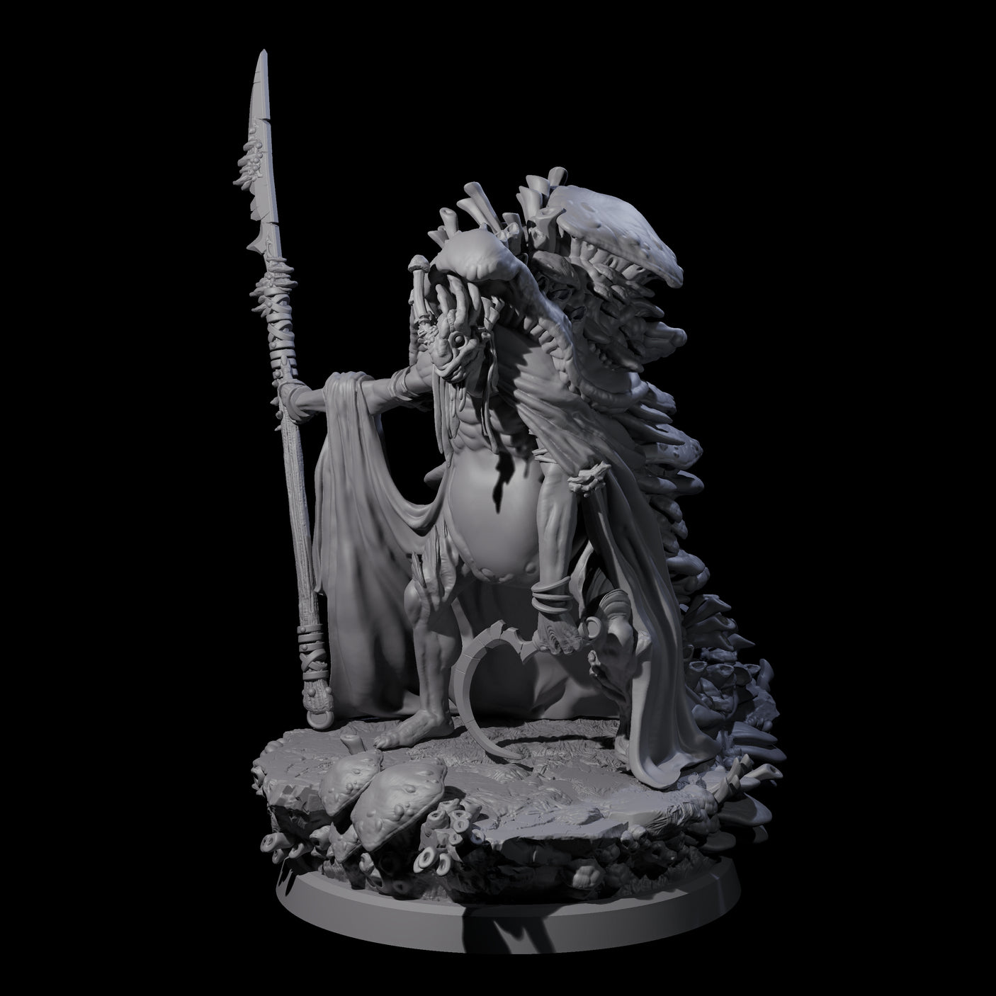Growing Fungus Cultist C Miniature for Dungeons and Dragons, Pathfinder or other TTRPGs