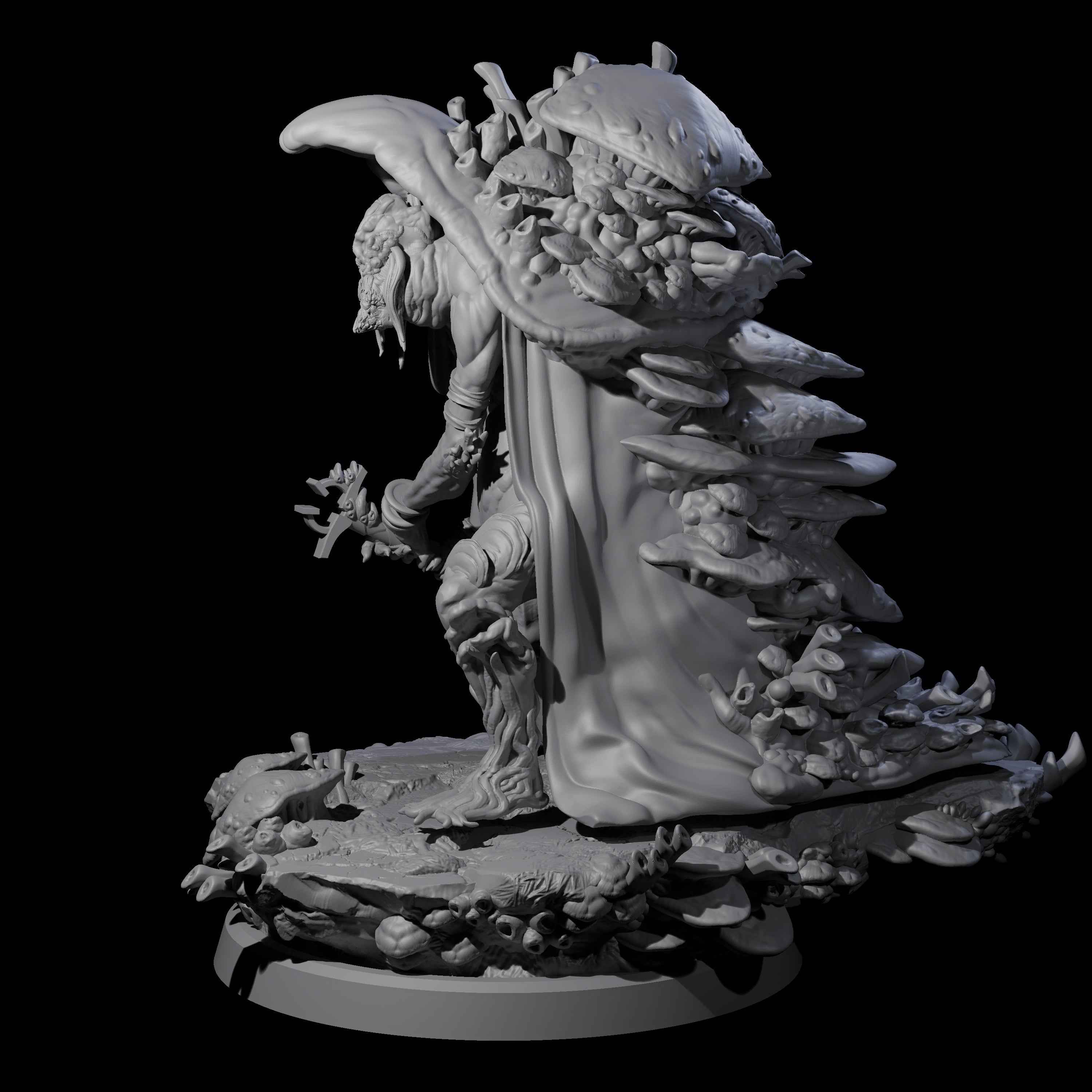 Growing Fungus Cultist D Miniature for Dungeons and Dragons, Pathfinder or other TTRPGs