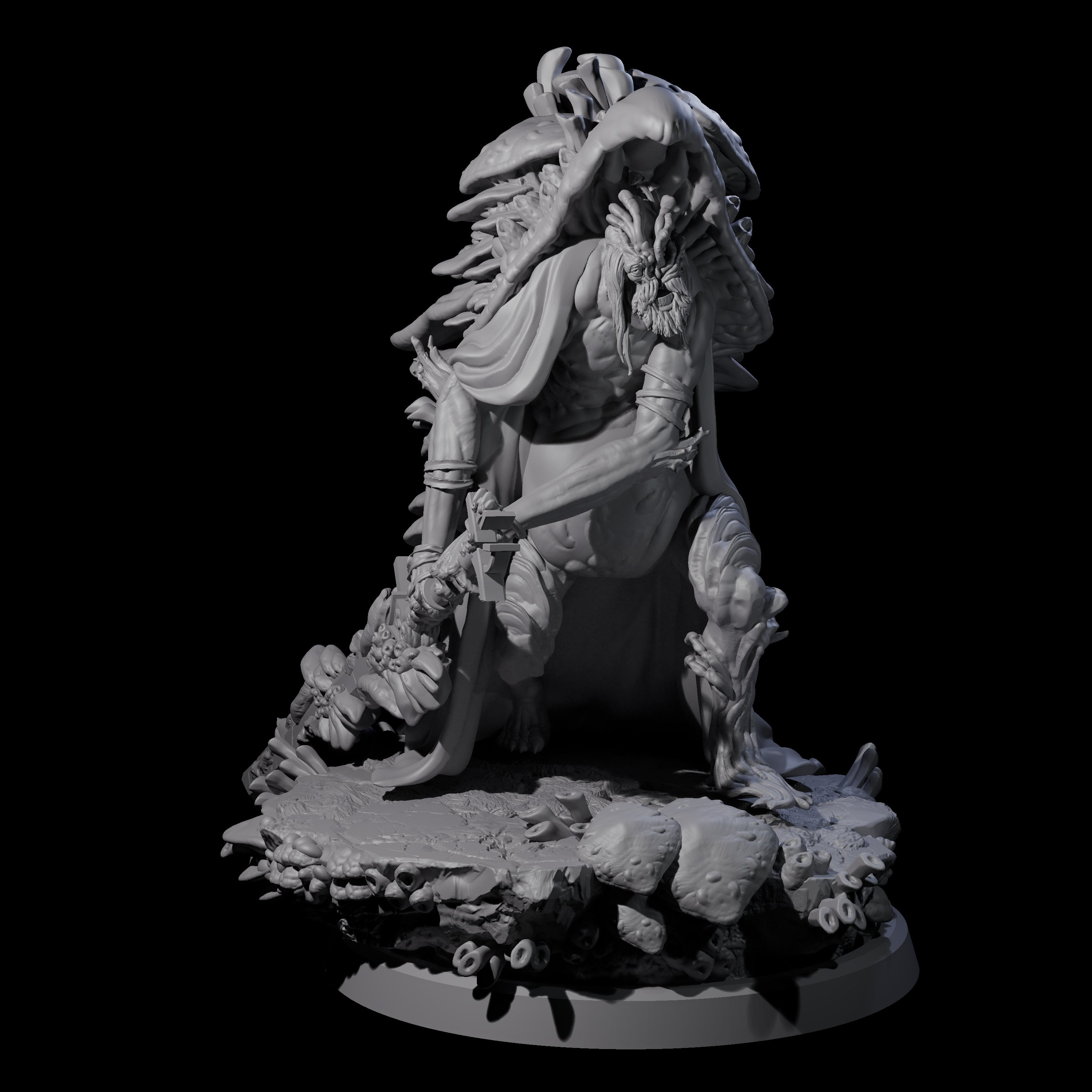 Growing Fungus Cultist D Miniature for Dungeons and Dragons, Pathfinder or other TTRPGs
