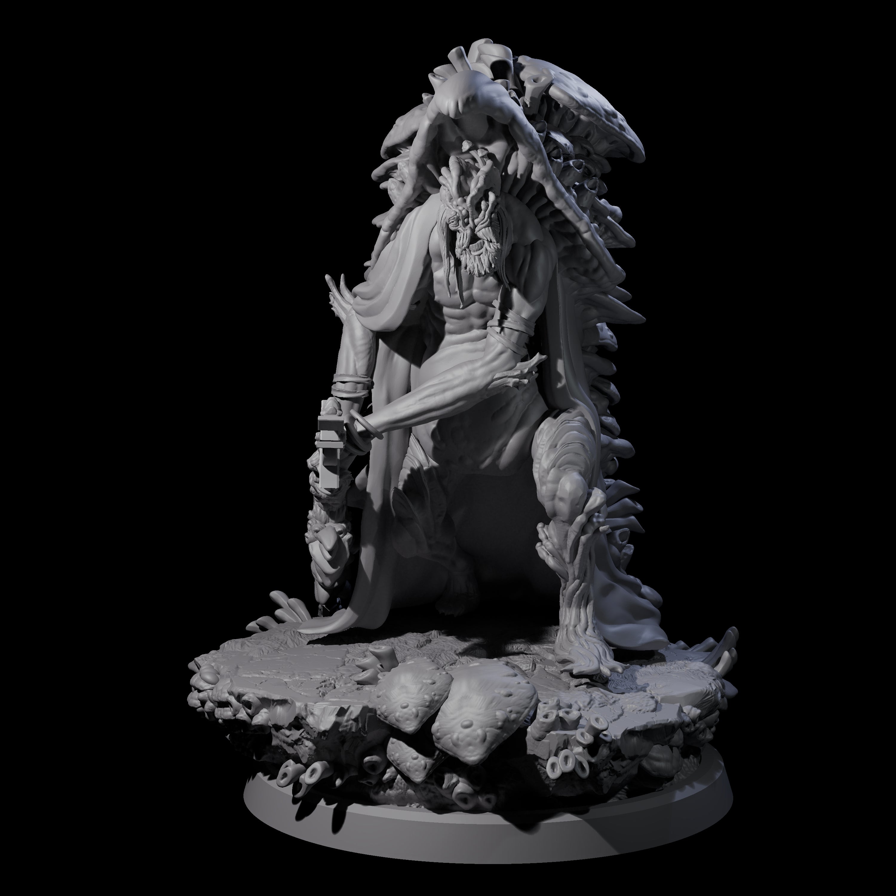 Growing Fungus Cultist D Miniature for Dungeons and Dragons, Pathfinder or other TTRPGs