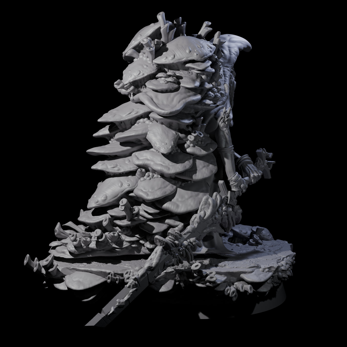 Growing Fungus Cultist D Miniature for Dungeons and Dragons, Pathfinder or other TTRPGs