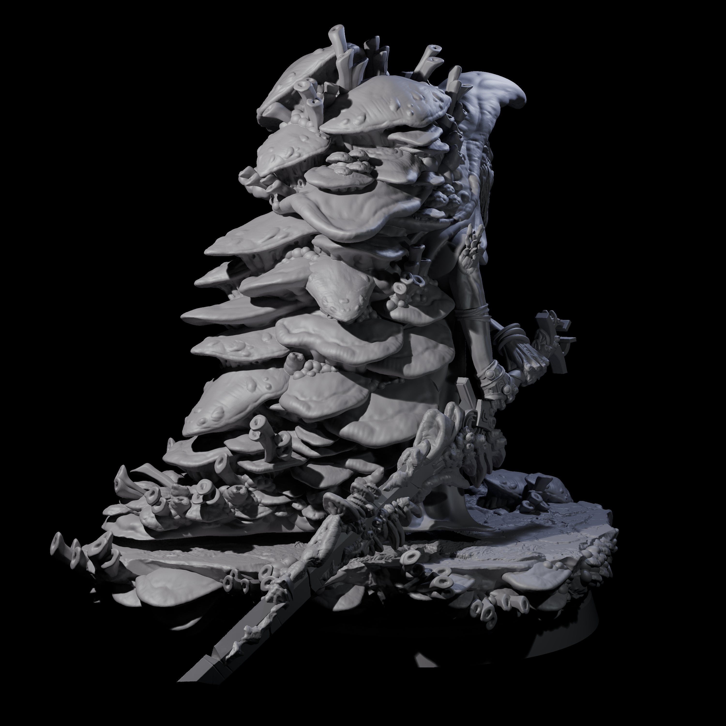 Growing Fungus Cultist D Miniature for Dungeons and Dragons, Pathfinder or other TTRPGs