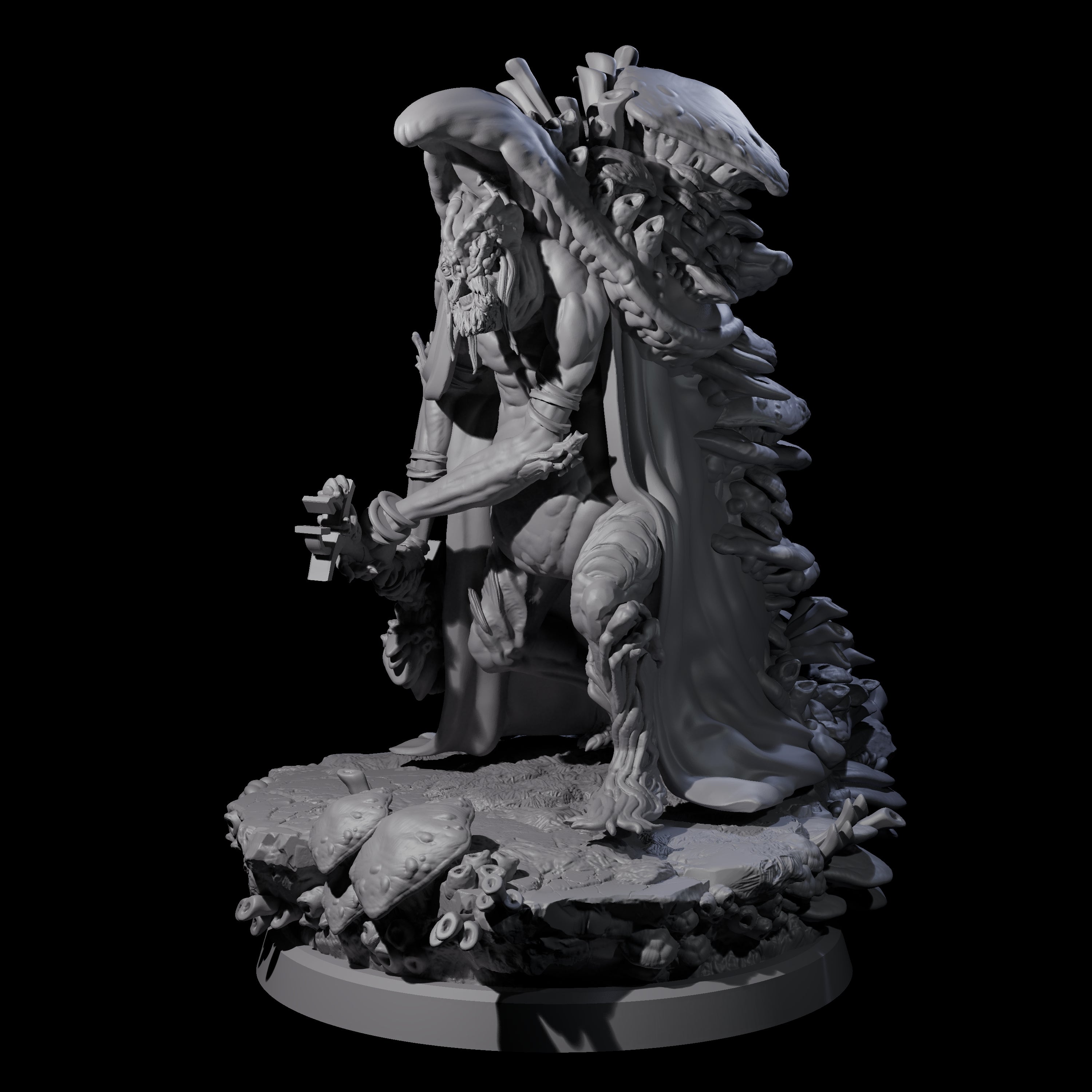 Growing Fungus Cultist D Miniature for Dungeons and Dragons, Pathfinder or other TTRPGs