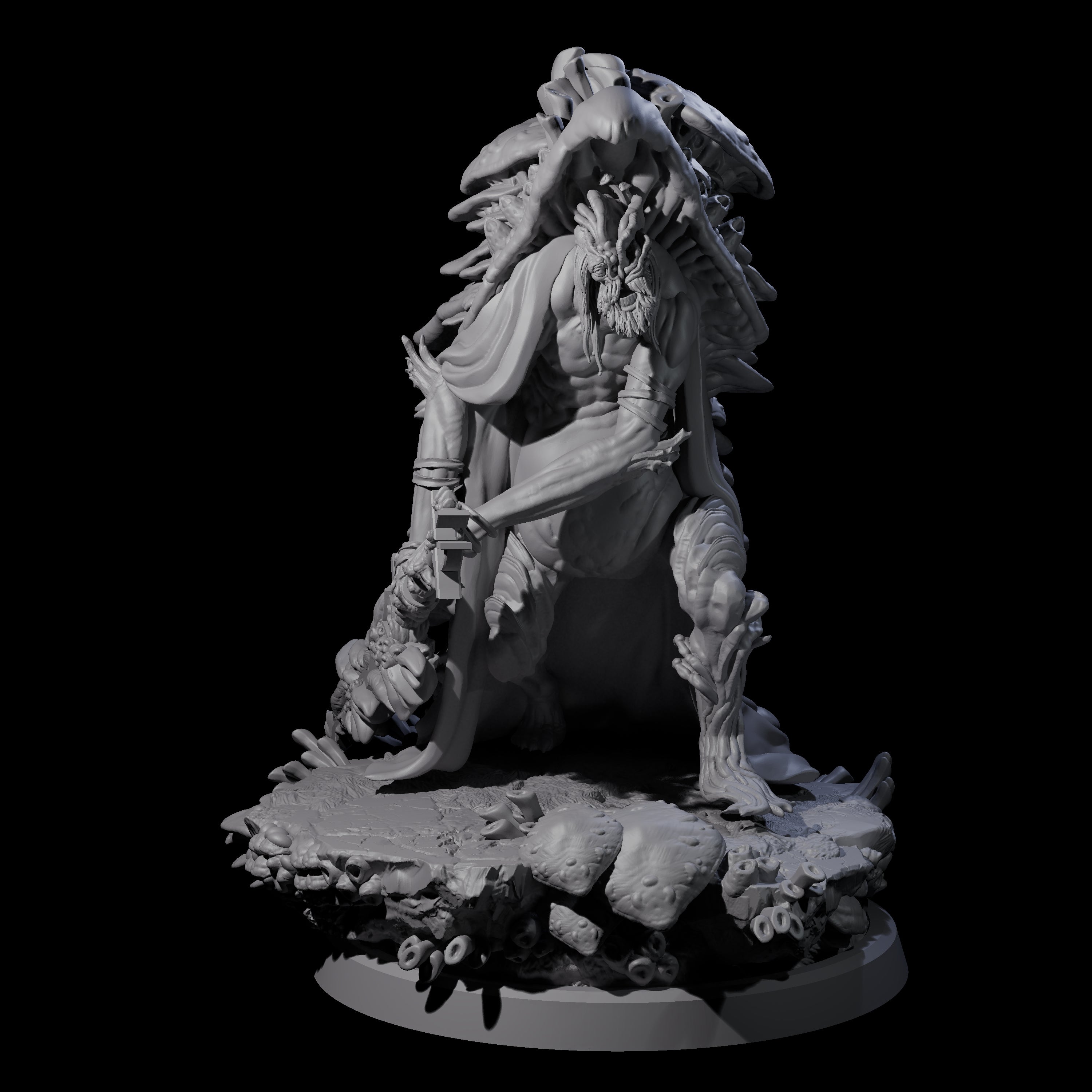 Growing Fungus Cultist D Miniature for Dungeons and Dragons, Pathfinder or other TTRPGs
