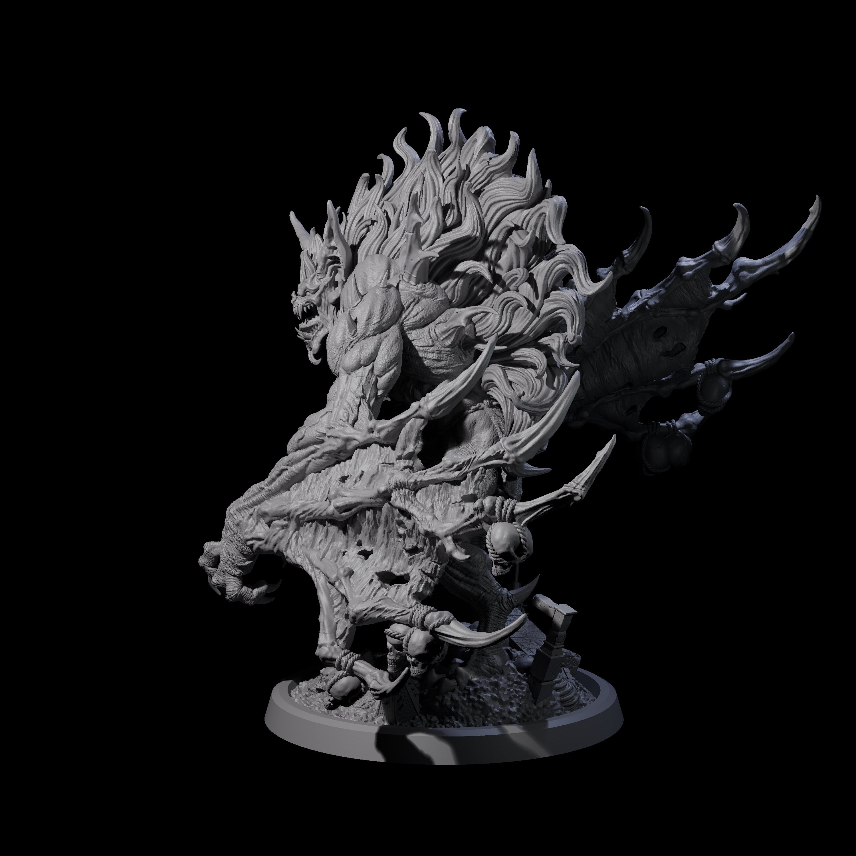 Growling Bat Oni Miniature for Dungeons and Dragons, Pathfinder or other TTRPGs