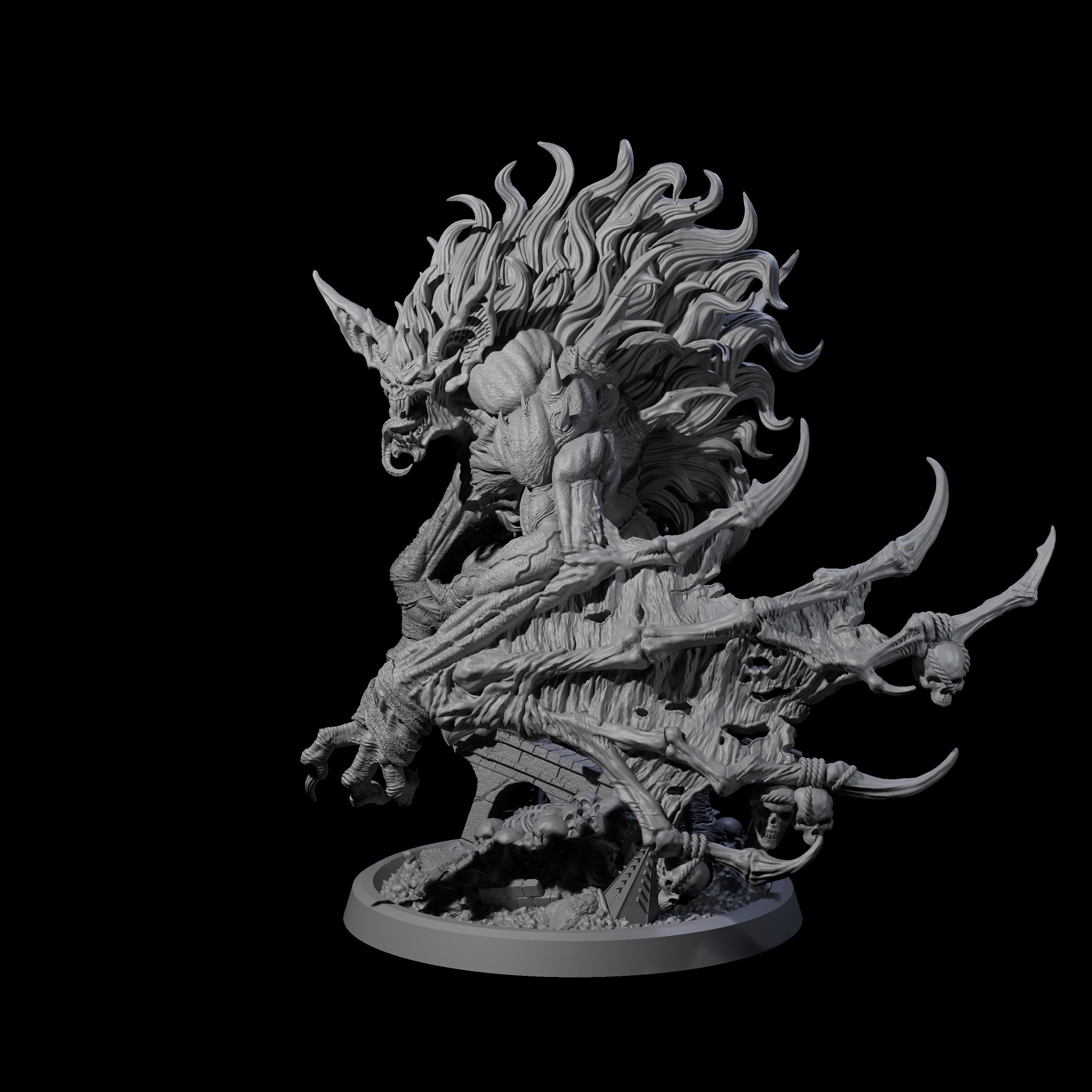 Growling Bat Oni Miniature for Dungeons and Dragons, Pathfinder or other TTRPGs