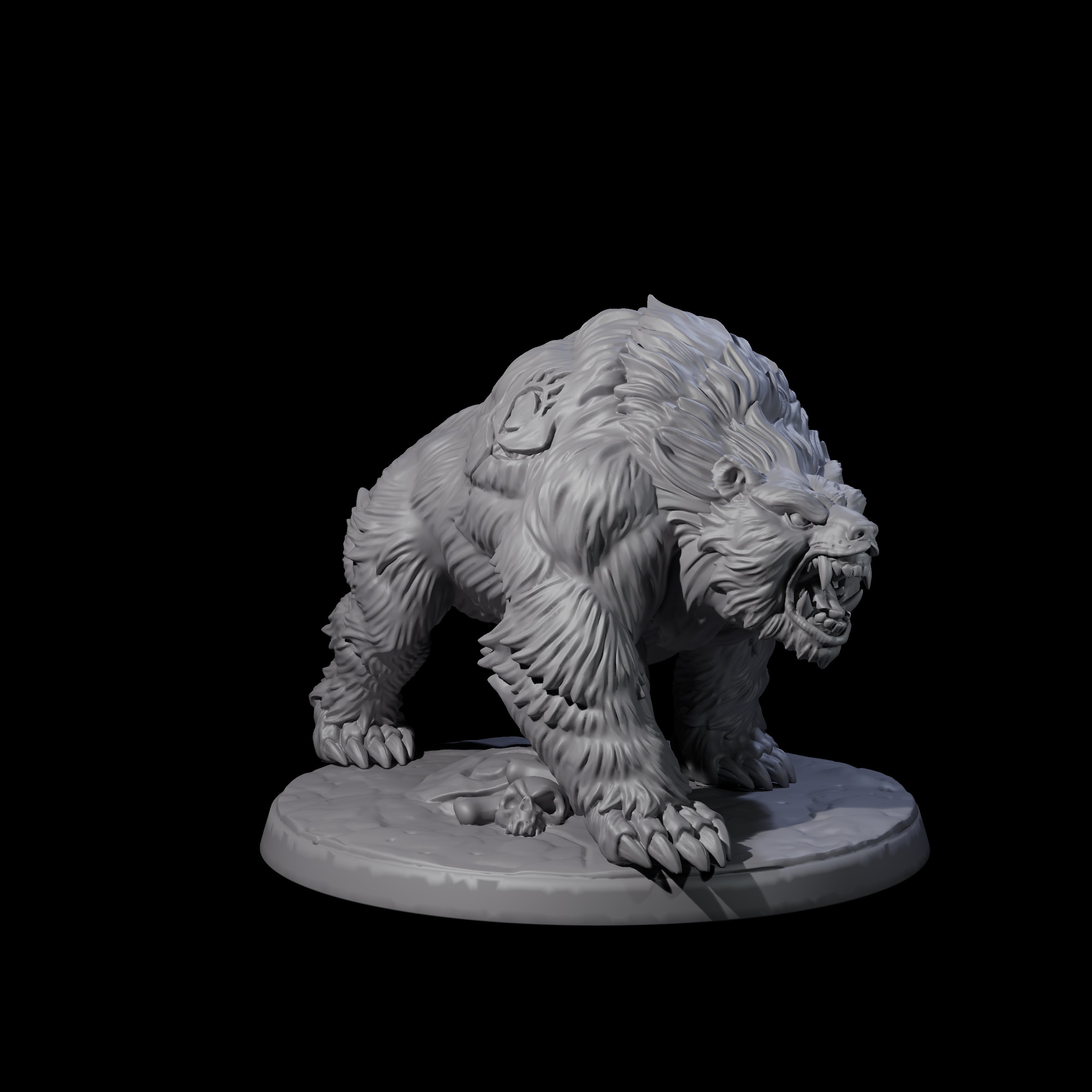 Growling Giant Bear Miniature for Dungeons and Dragons, Pathfinder or other TTRPGs