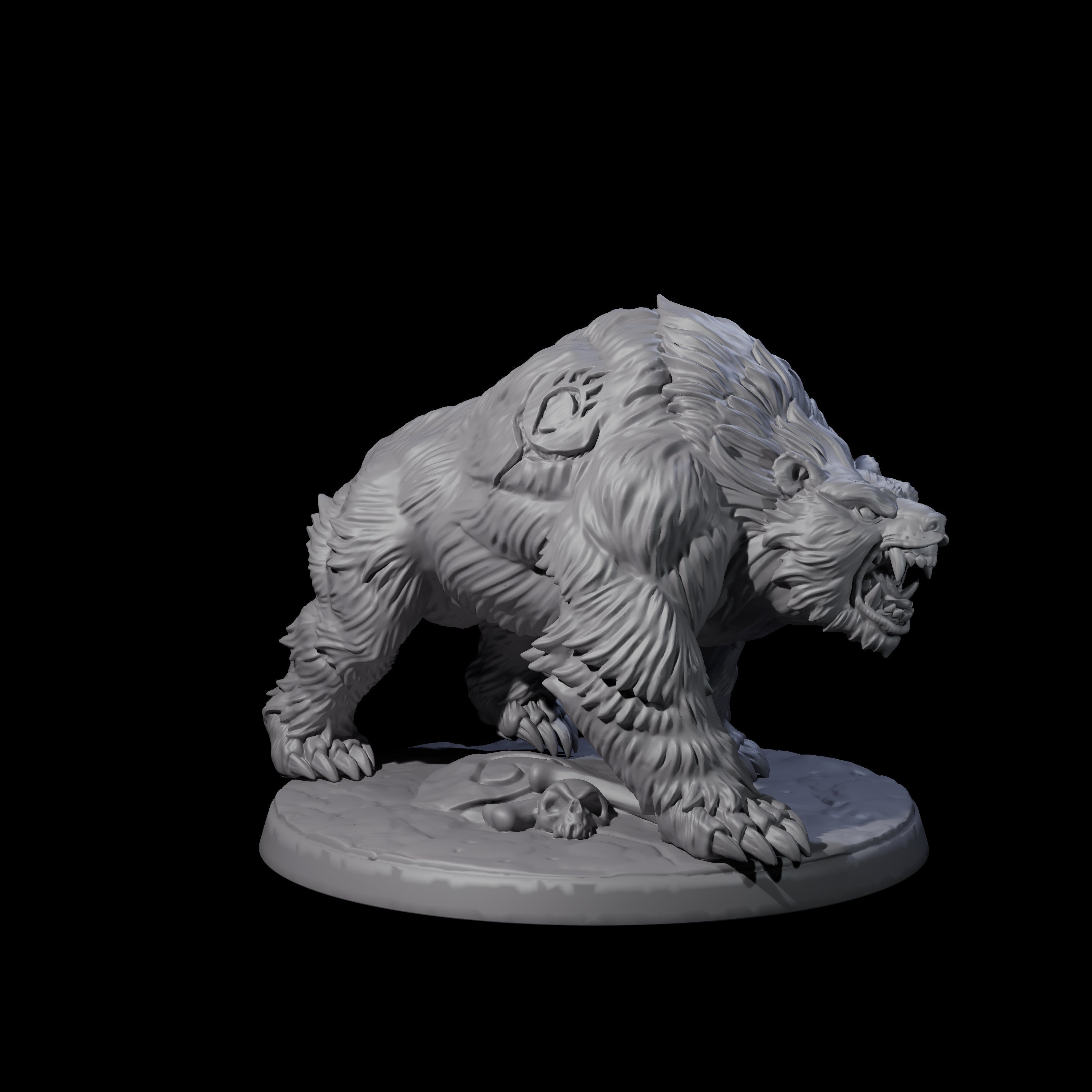 Growling Giant Bear Miniature for Dungeons and Dragons, Pathfinder or other TTRPGs